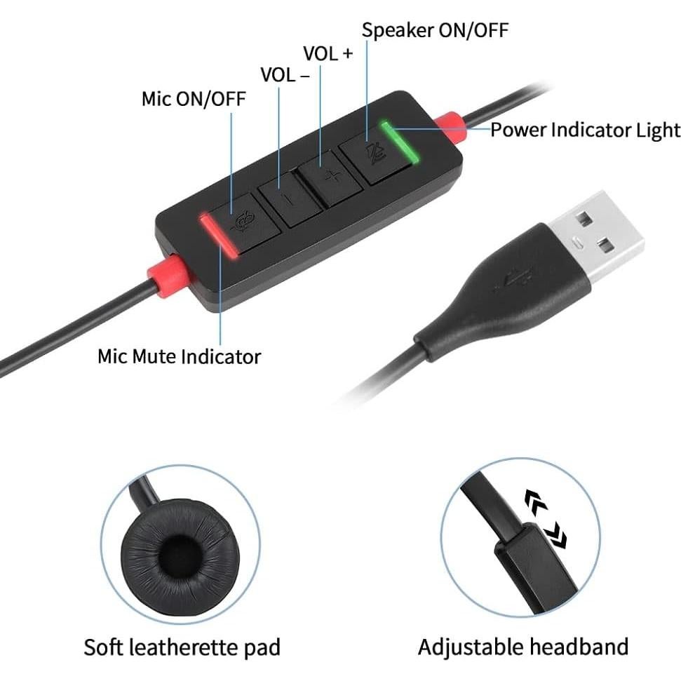 Auriculares USB DailyHeadset H360B con micrófono y cancelación de ruido