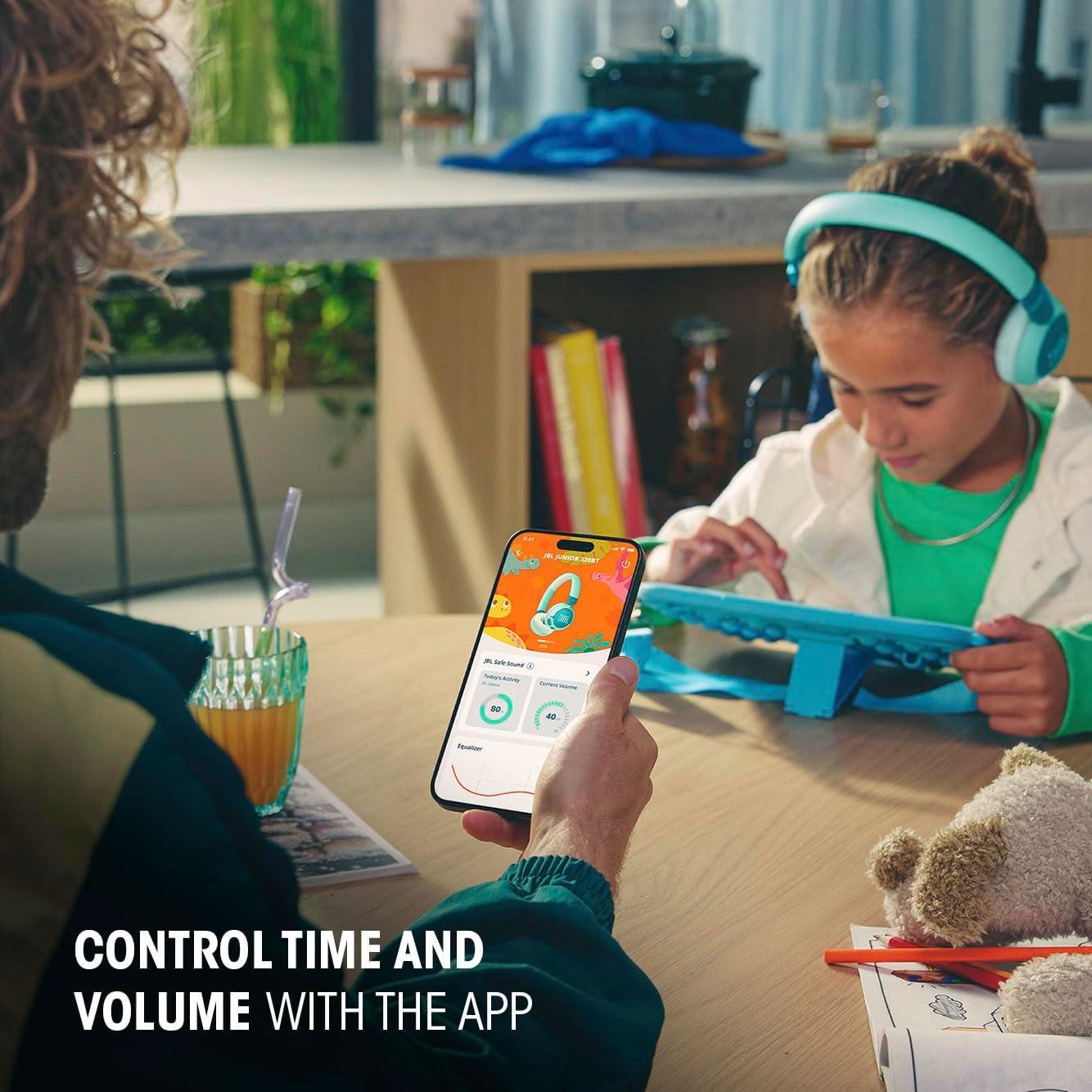 Auriculares Inalámbricos JBL Junior 320BT para Niños Azul - Sonido Seguro <85dB