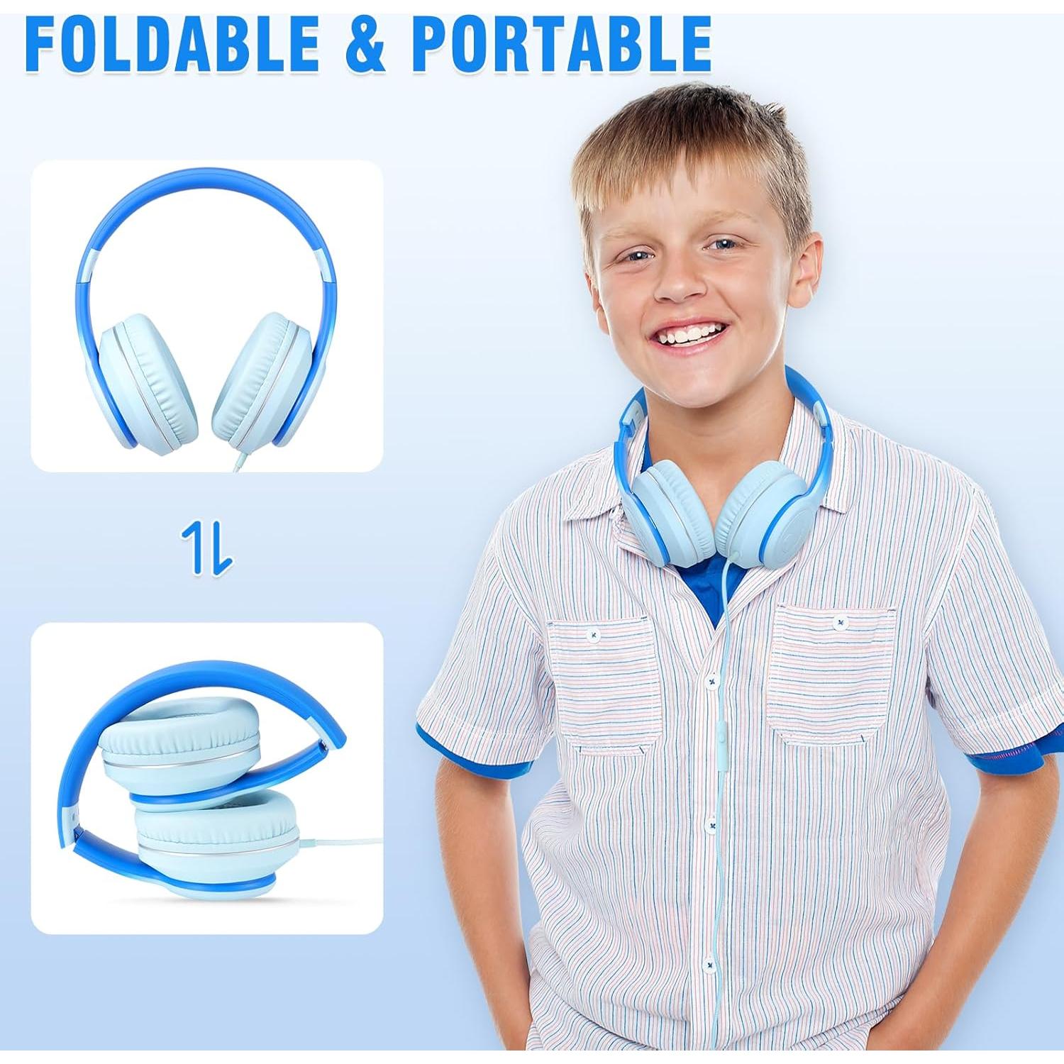 Auriculares con Cable Rockpapa L22 para Niños y Adultos Azul