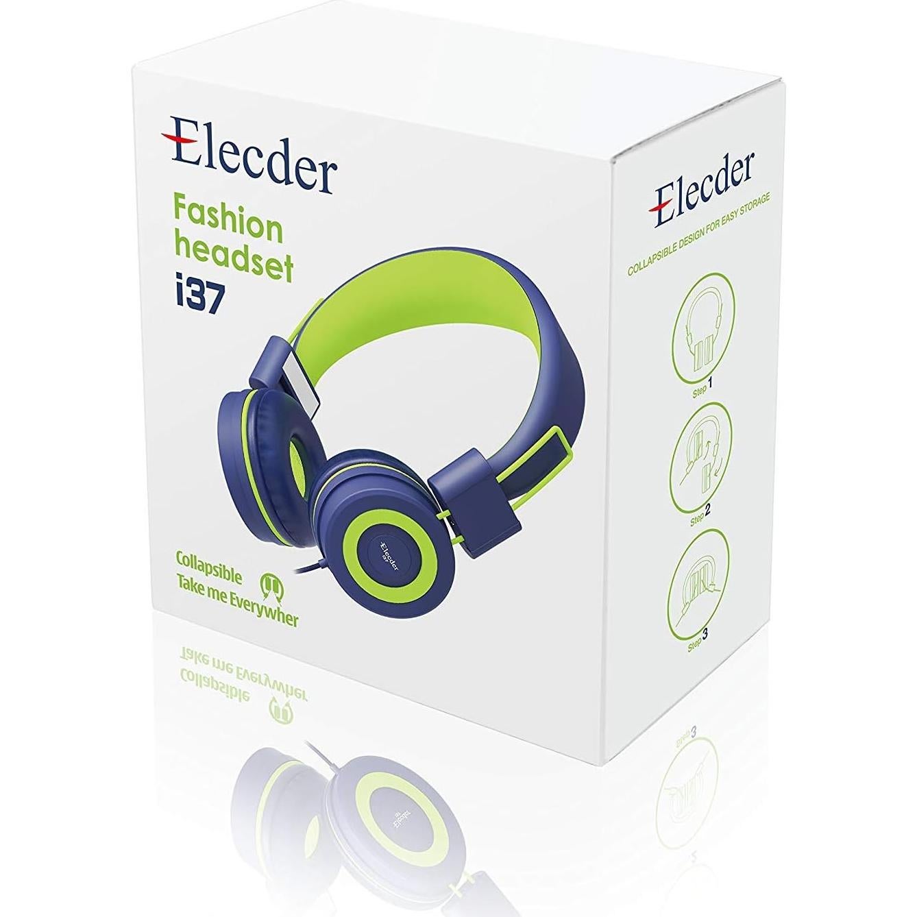 Auriculares Plegables Elecder i37 para Niños Azul Marino 3.5mm