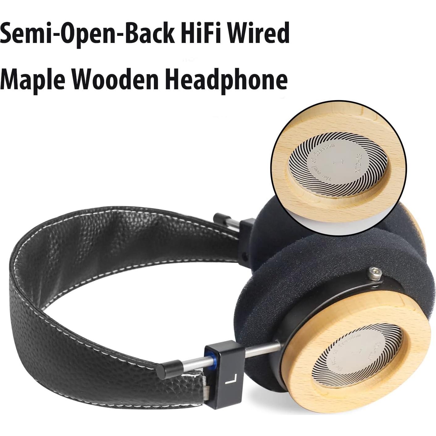 Auriculares Abiertos OKCSC WTD-3 de Madera de Arce 40mm