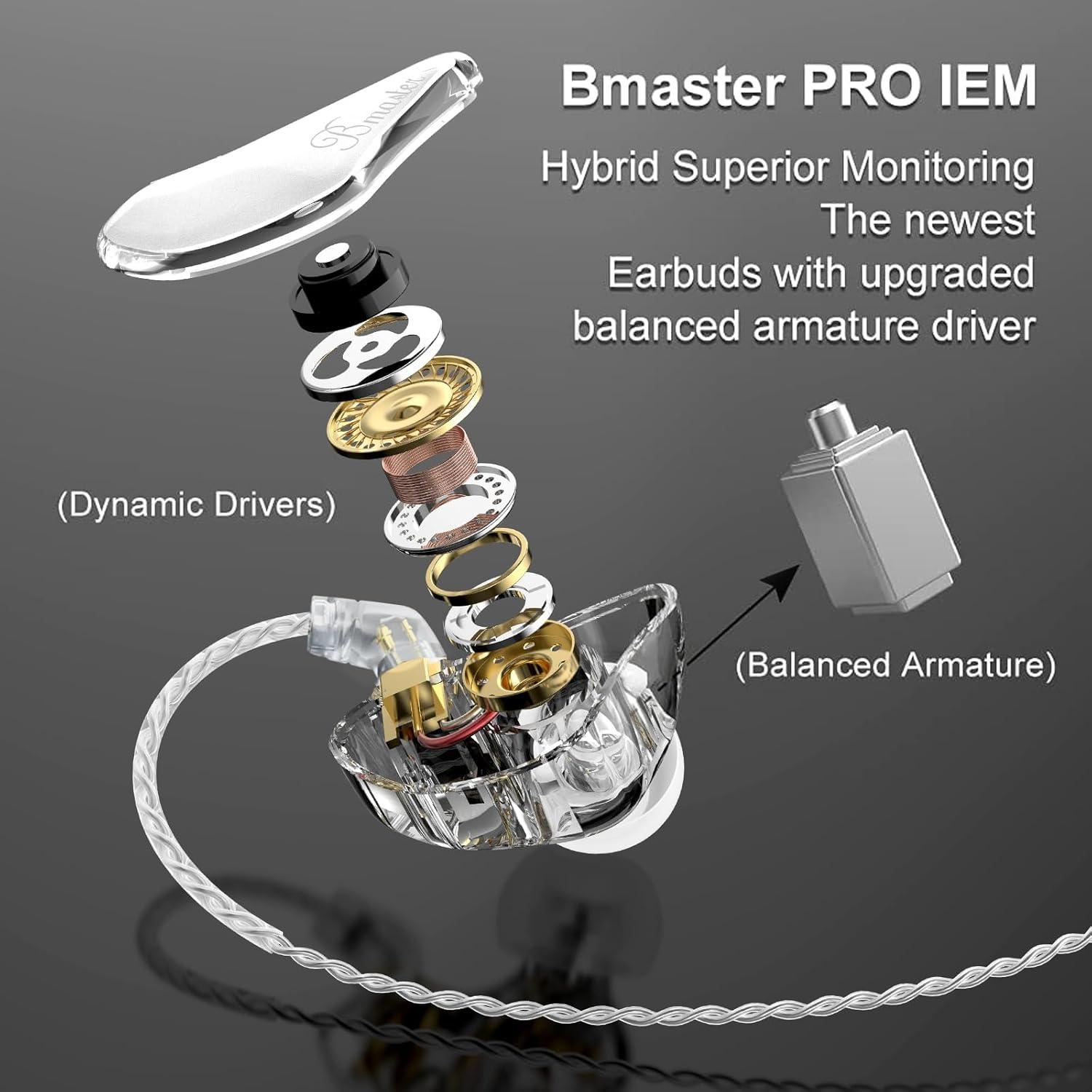 Auriculares Intrauditivos BASN Bmaster Pro 2-Pin HiFi Estéreo