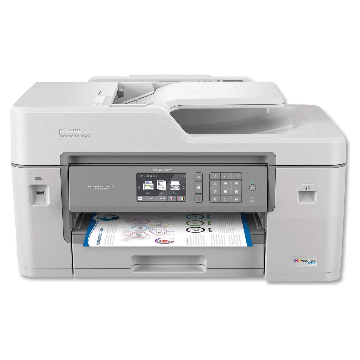 Brother MFC-J6545DW INKvestmentTank Color Inkjet All-in-One Printer with Wireless, Duplex Printing, 11" x 17" Scan Glass and Upto 1-Year of Ink-in-Box, MFC-J6545dw, Amazon Dash Replenishment Ready