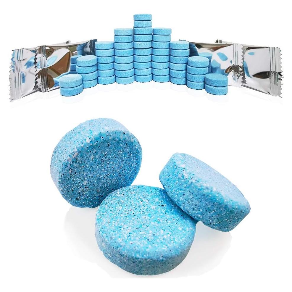 50 Pcs Car Windshield Washer Fluid concentrate Tablets,Windshield Wiper Fluid,1 Pack Makes 52.5 Gallons,1 Piece Makes 1.05 Gallons(Winter: Use With De-icer or Methanol)