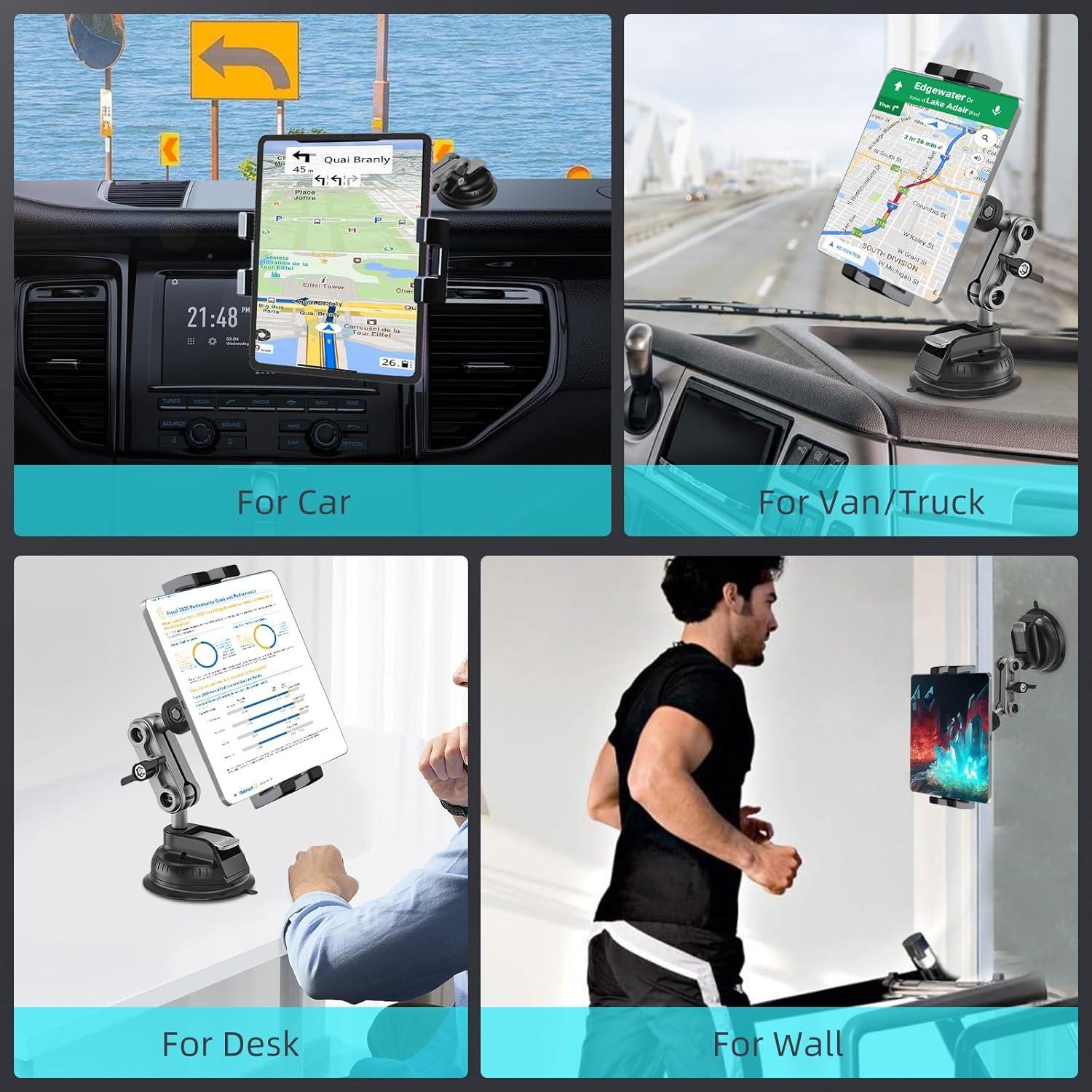 Soporte para Tablet de Aluminio Porfortop 360° para Coche