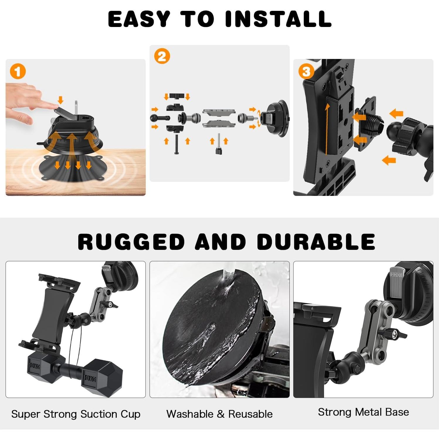 Soporte para Tablet de Coche BAISHUN Ajustable 360° Negro