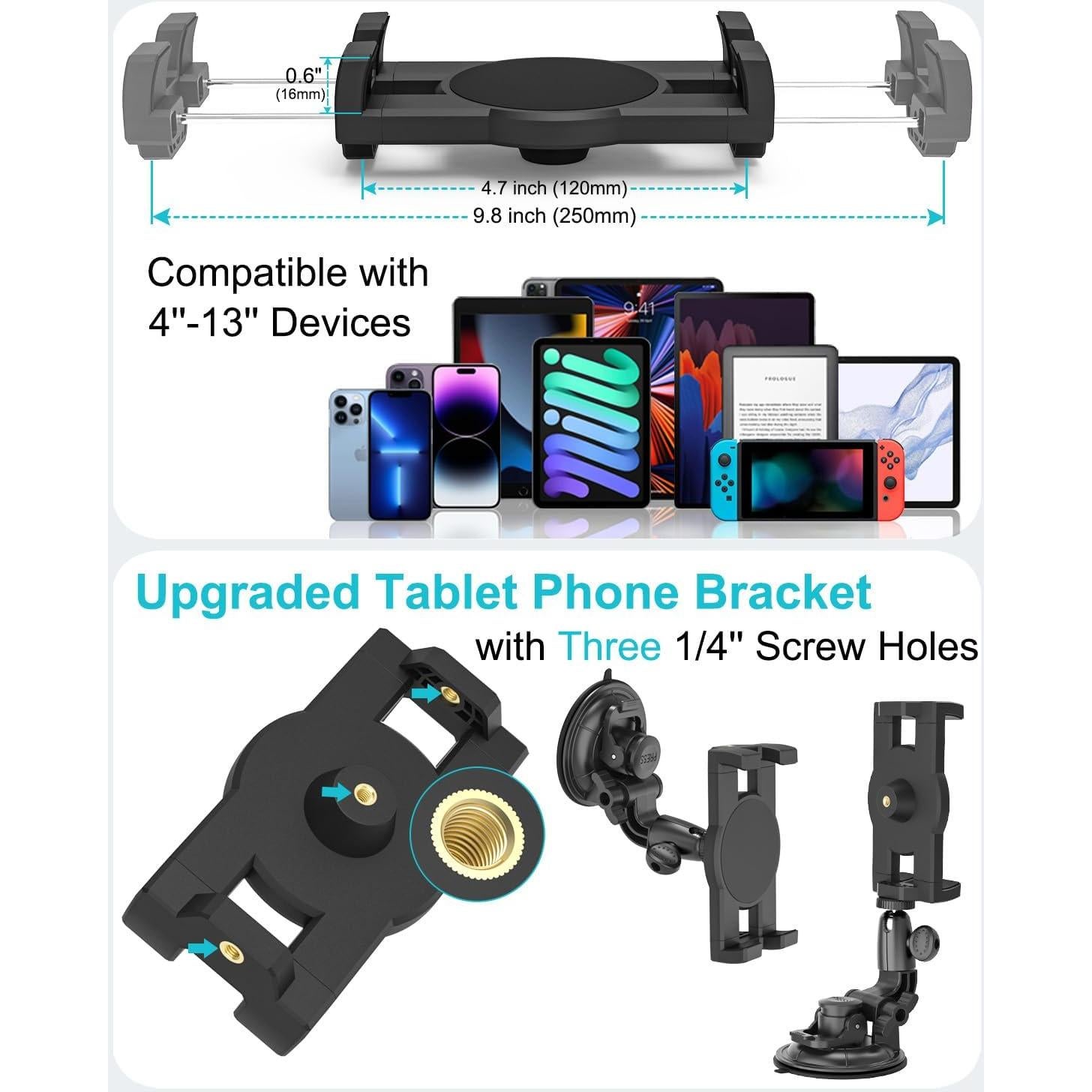 Soporte de Tablet para Coche Dosvsi con Ventosa 93mm 4-13"