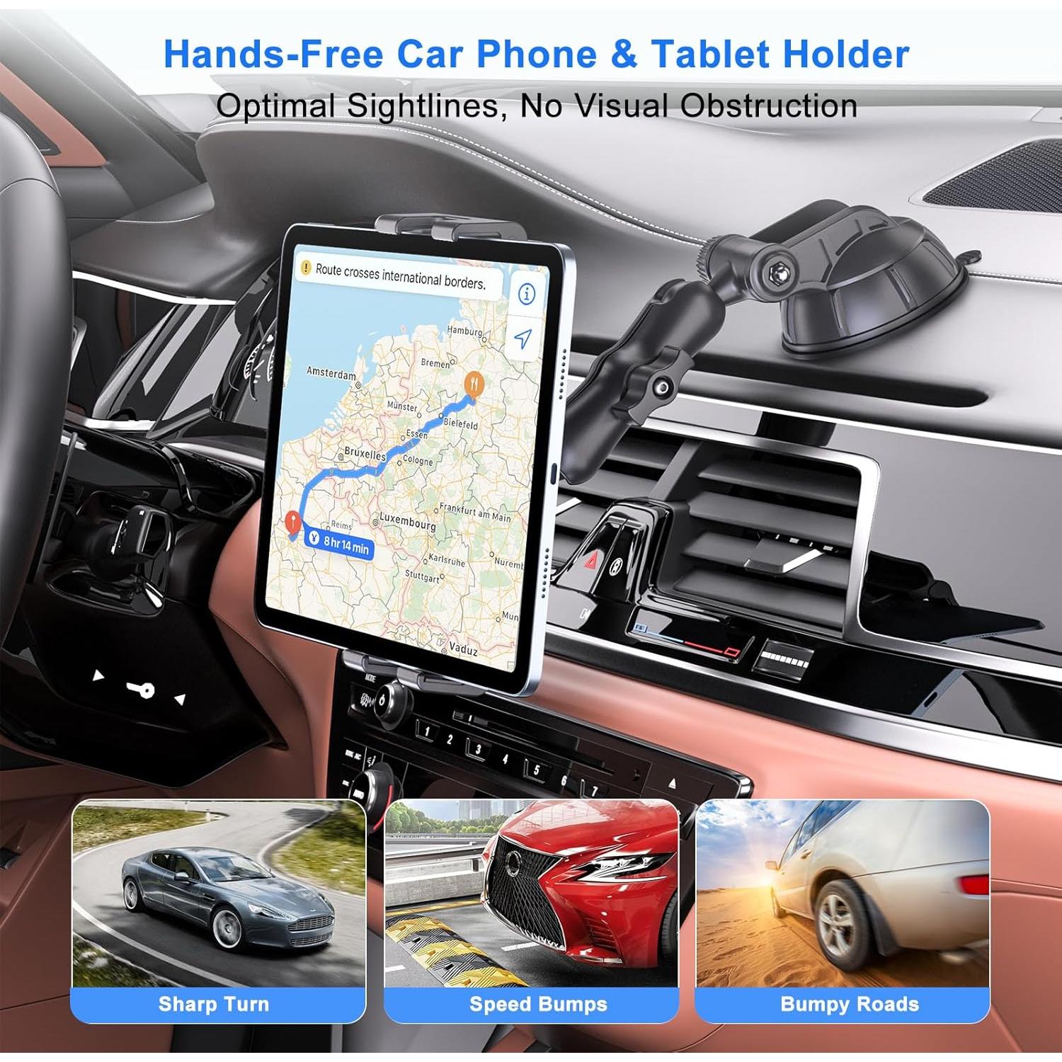 Soporte para Tableta PLDHPRO para Coche 5.1-15.6" Ajustable