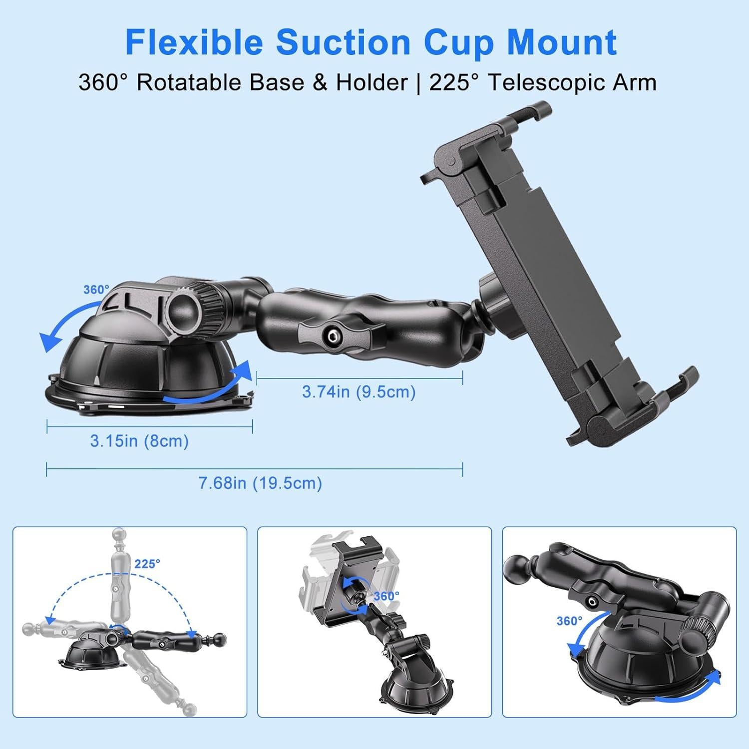 Soporte para Tableta PLDHPRO para Coche 5.1-15.6" Ajustable