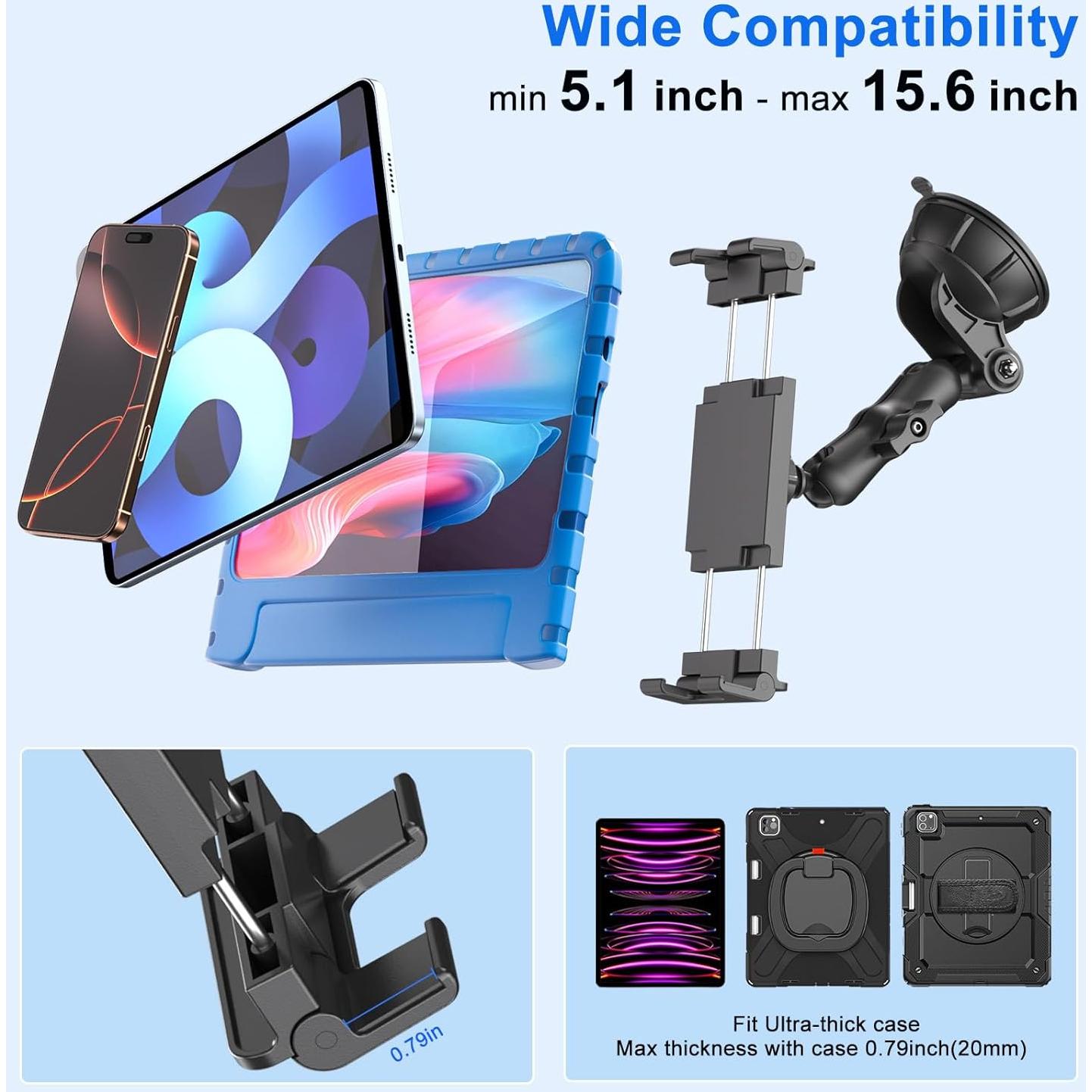 Soporte para Tableta PLDHPRO para Coche 5.1-15.6" Ajustable