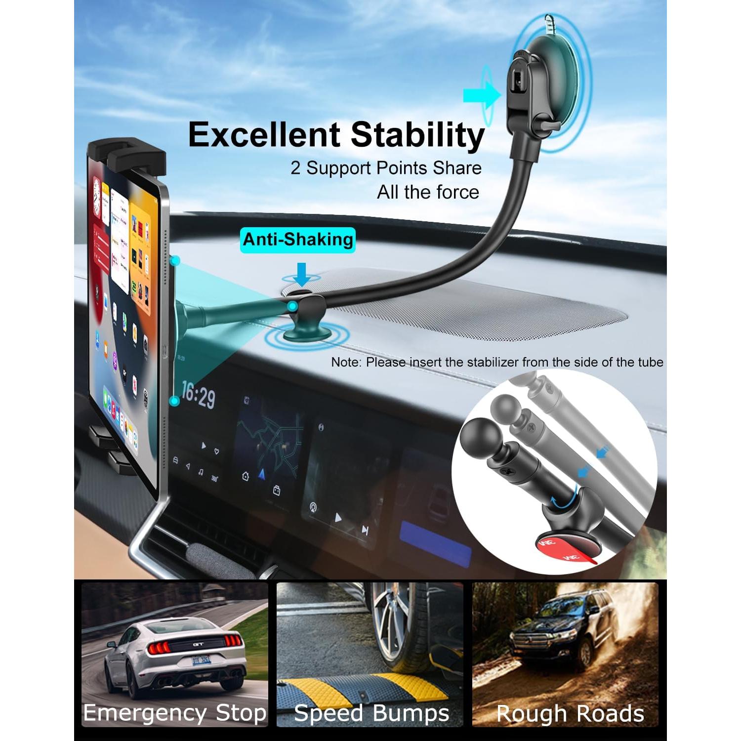 Soporte de Tableta Woleyi para Coche con Ventosa Ajustable