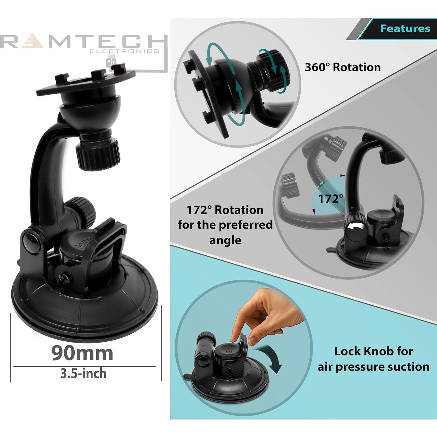 Soporte de Ventosa para Parabrisas Ramtech para Tabletas GPS