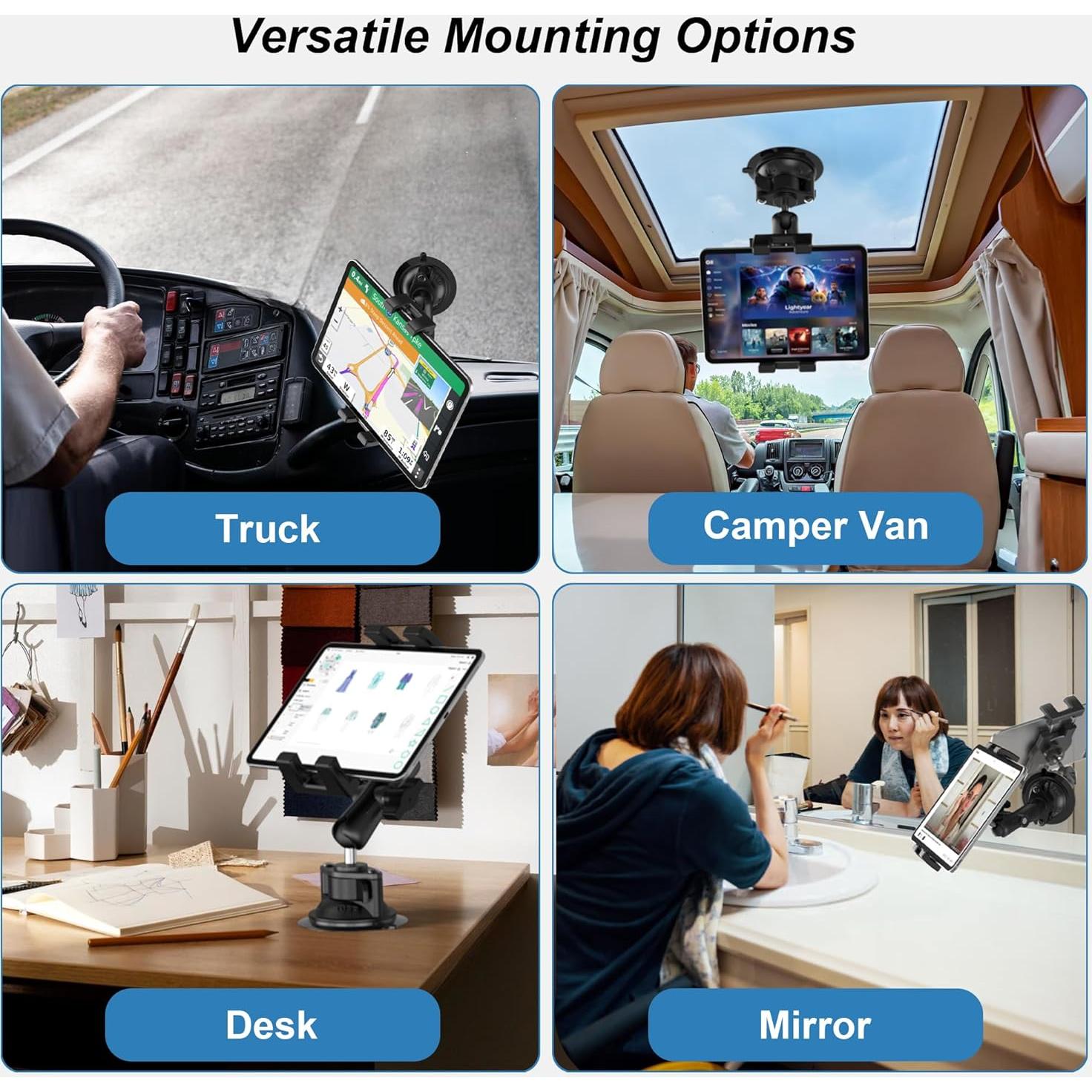 Soporte de Succión para iPad Keuvirya K-DTH17 360° Ajustable