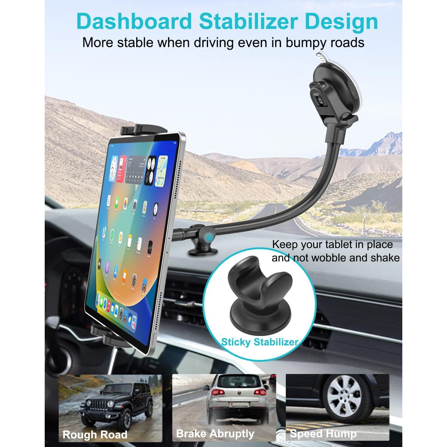 Soporte para Tableta de Coche Dosvsi - Ventosa 40.96cm Ajustable