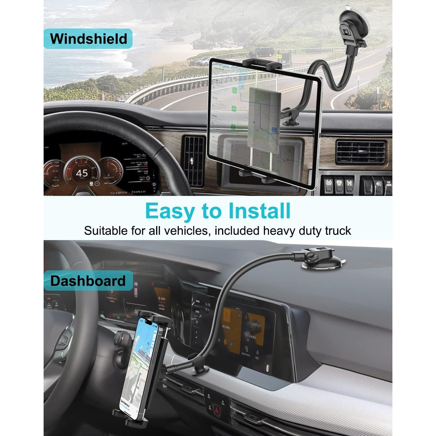 Soporte para Tableta de Coche Dosvsi - Ventosa 40.96cm Ajustable