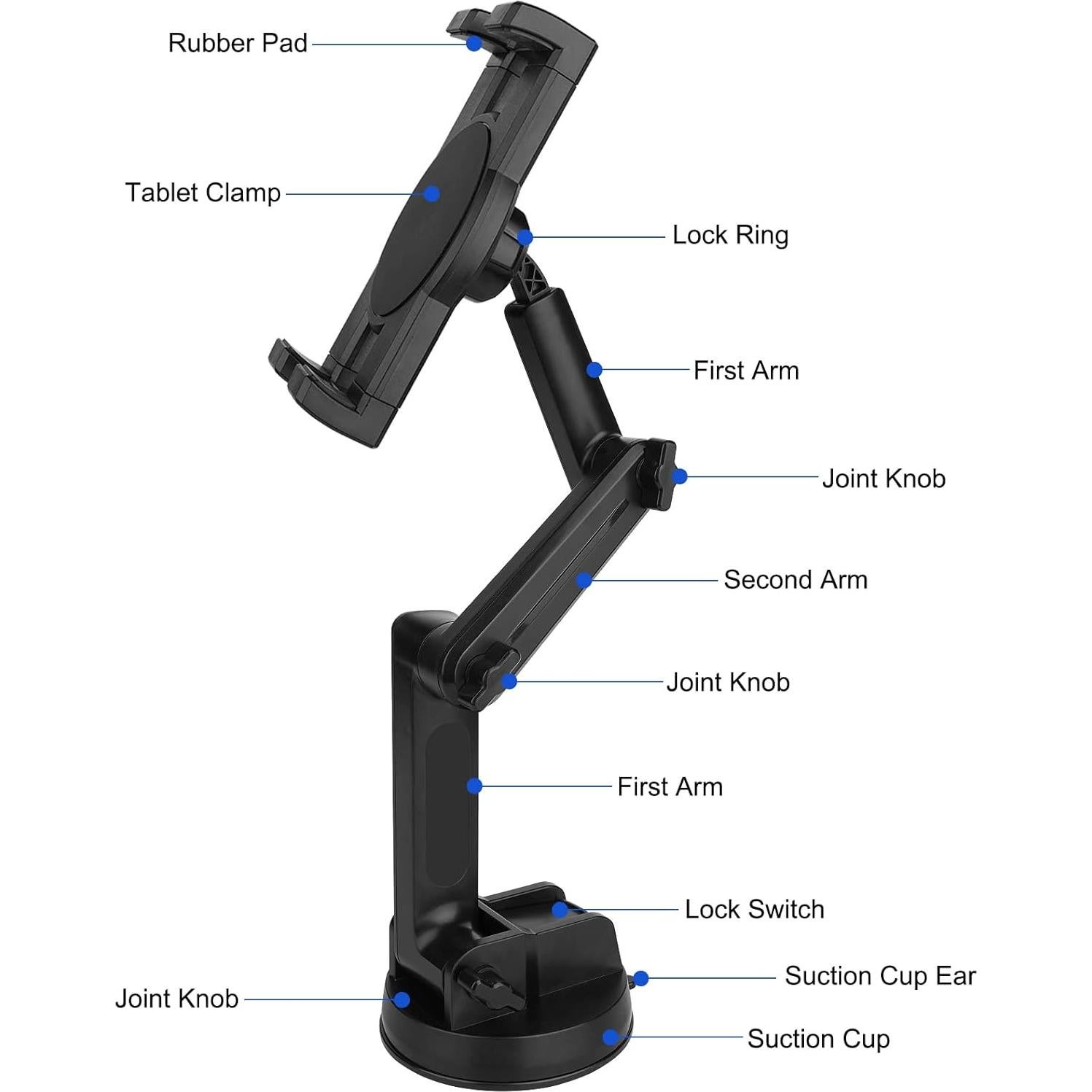 Soporte de Tablet para Camión Mippko - Ventosa 11 cm Ajustable