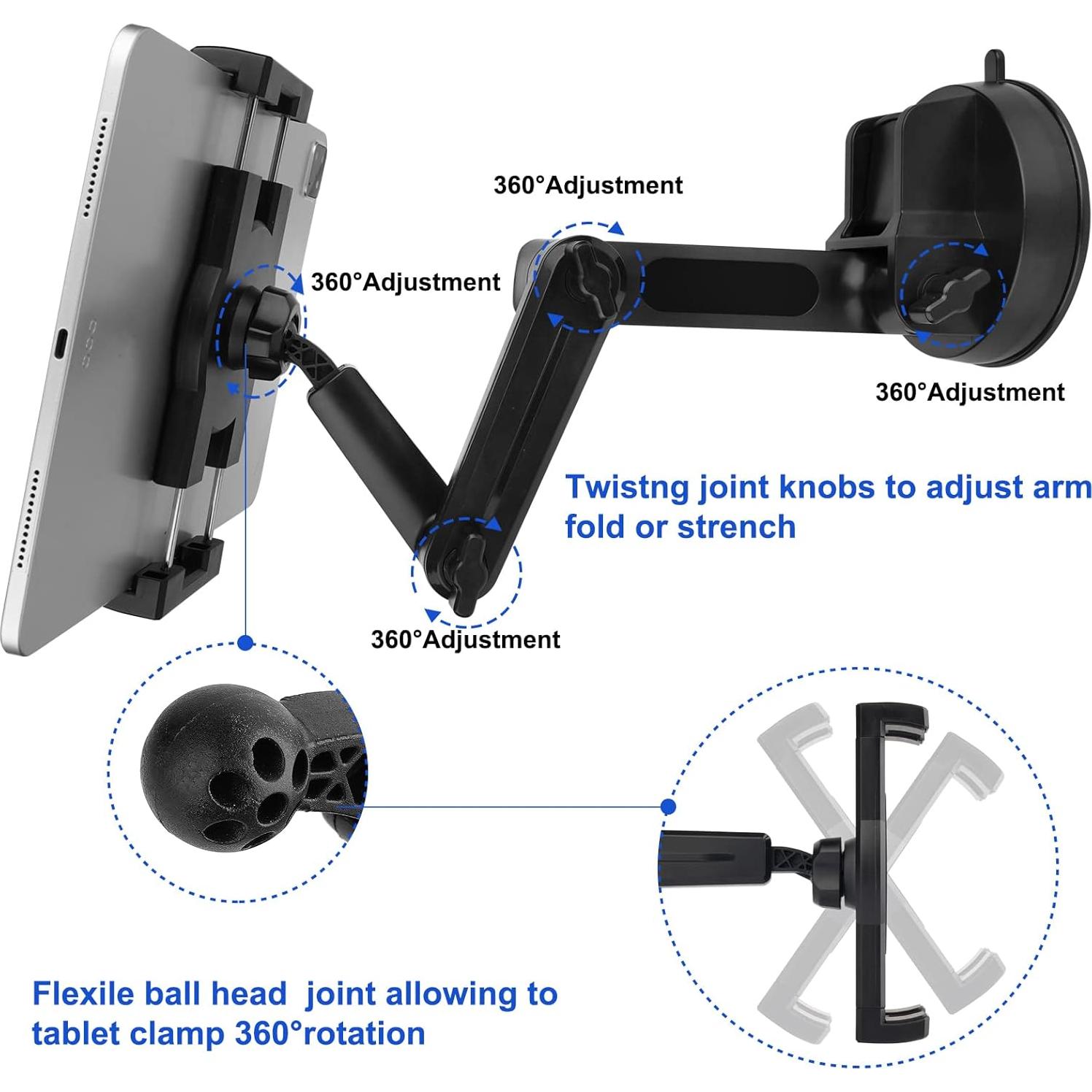 Soporte de Tablet para Camión Mippko - Ventosa 11 cm Ajustable