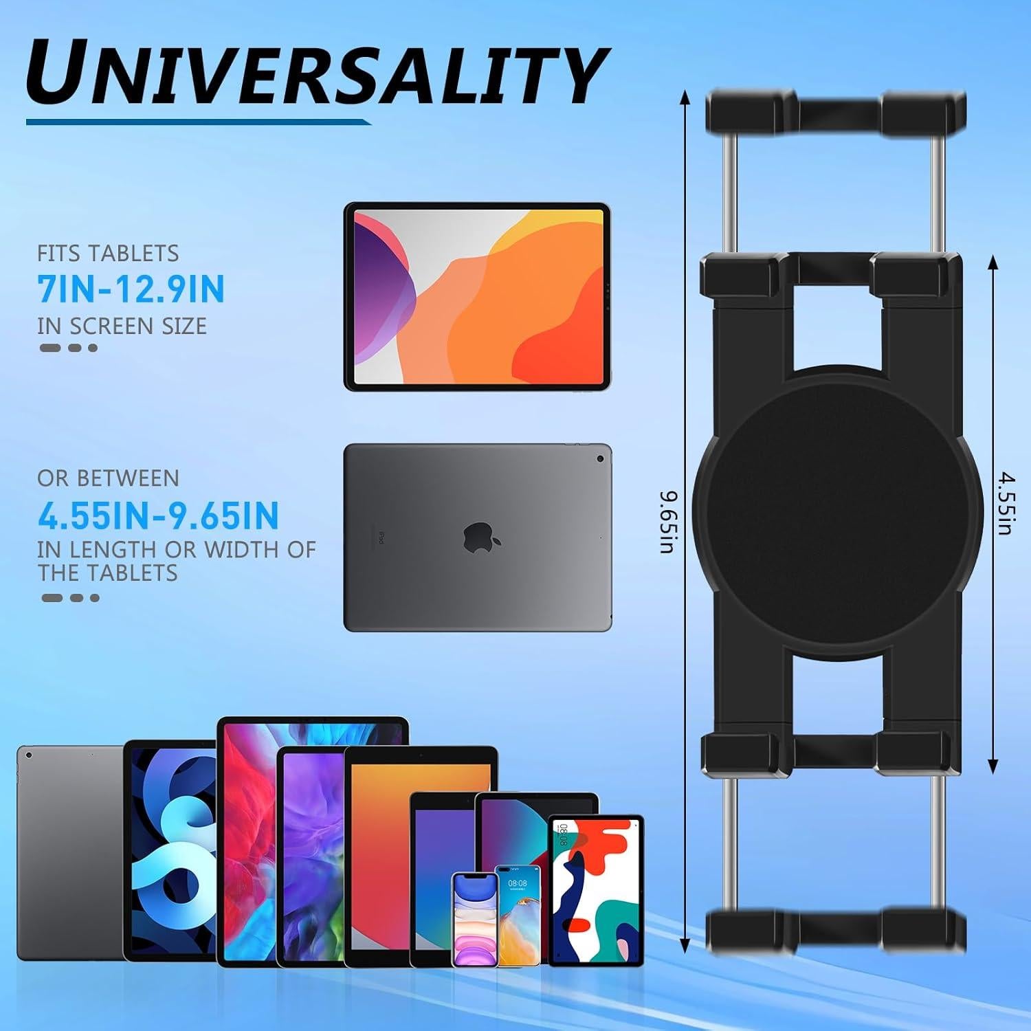 Soporte de Tableta de Metal RomHaus para Coche 7-14.6"