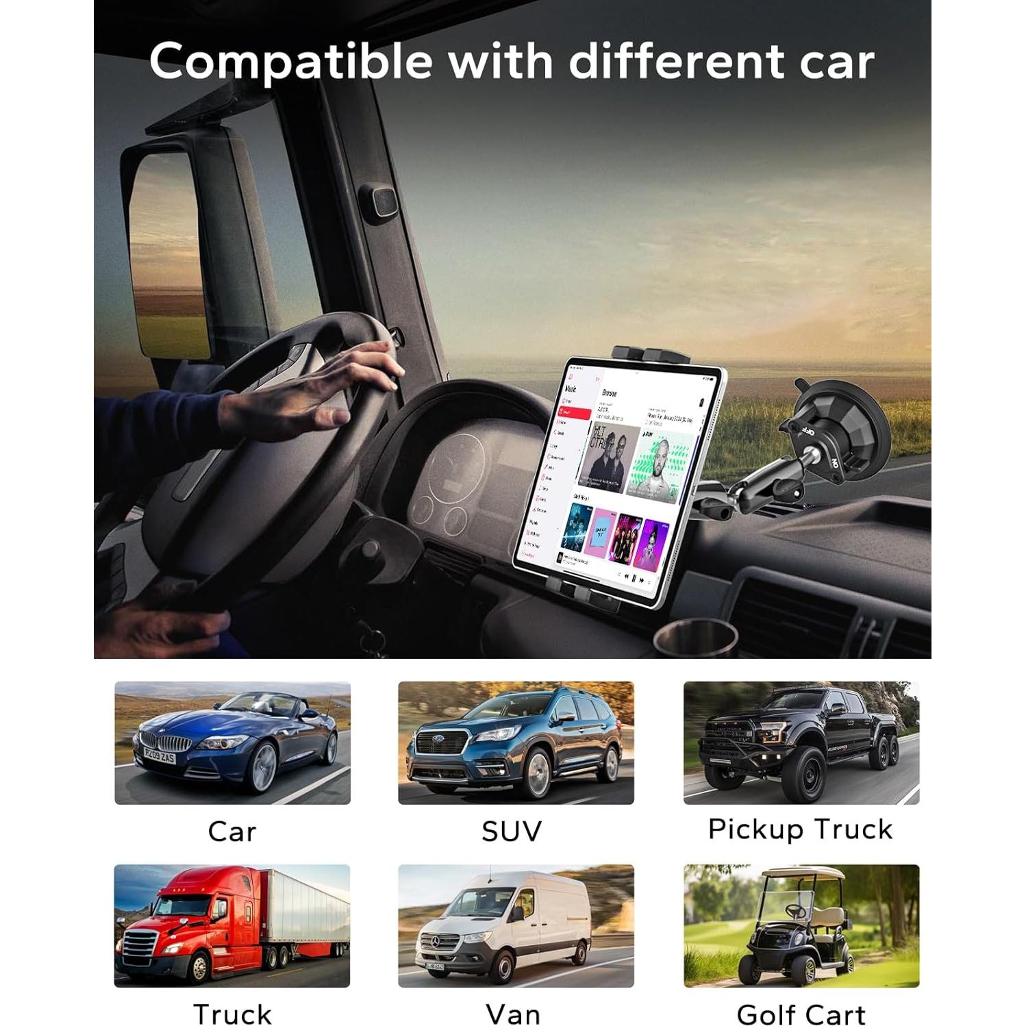 Soporte para Tableta GDZN con Ventosa para Coche 4-13"