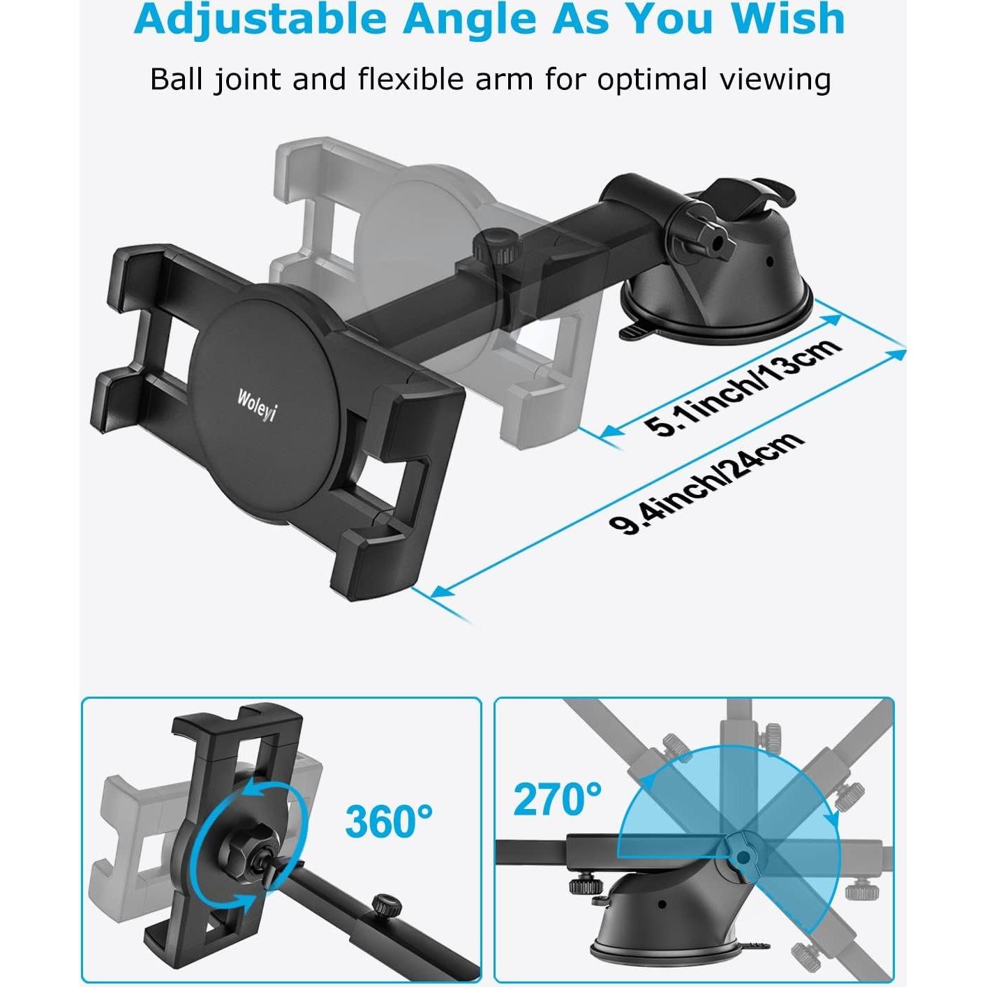 Soporte para Tablet y Smartphone Woleyi 3 en 1 para Coche