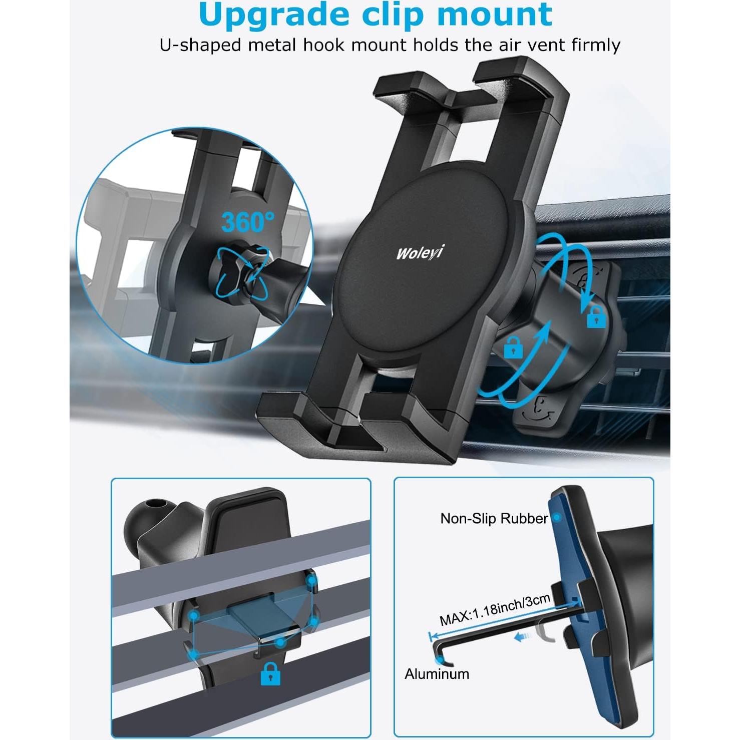 Soporte para Tablet y Smartphone Woleyi 3 en 1 para Coche