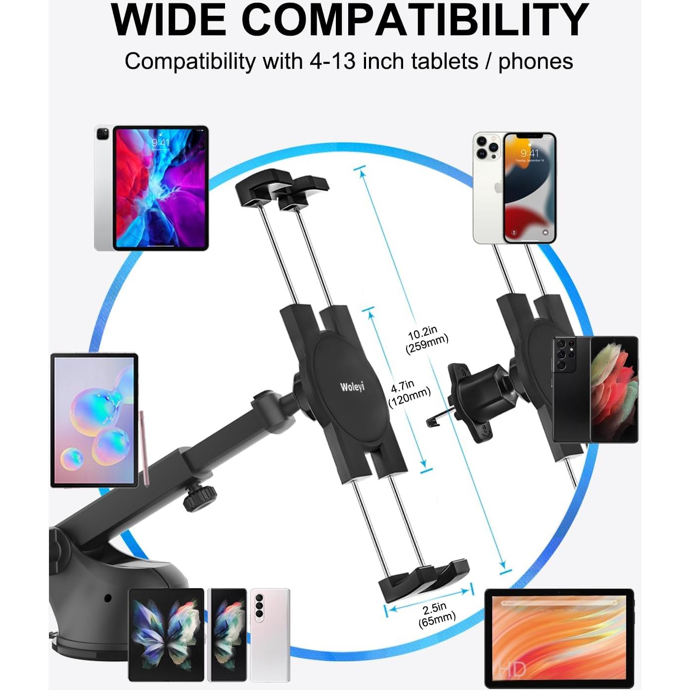 Soporte para Tablet y Smartphone Woleyi 3 en 1 para Coche