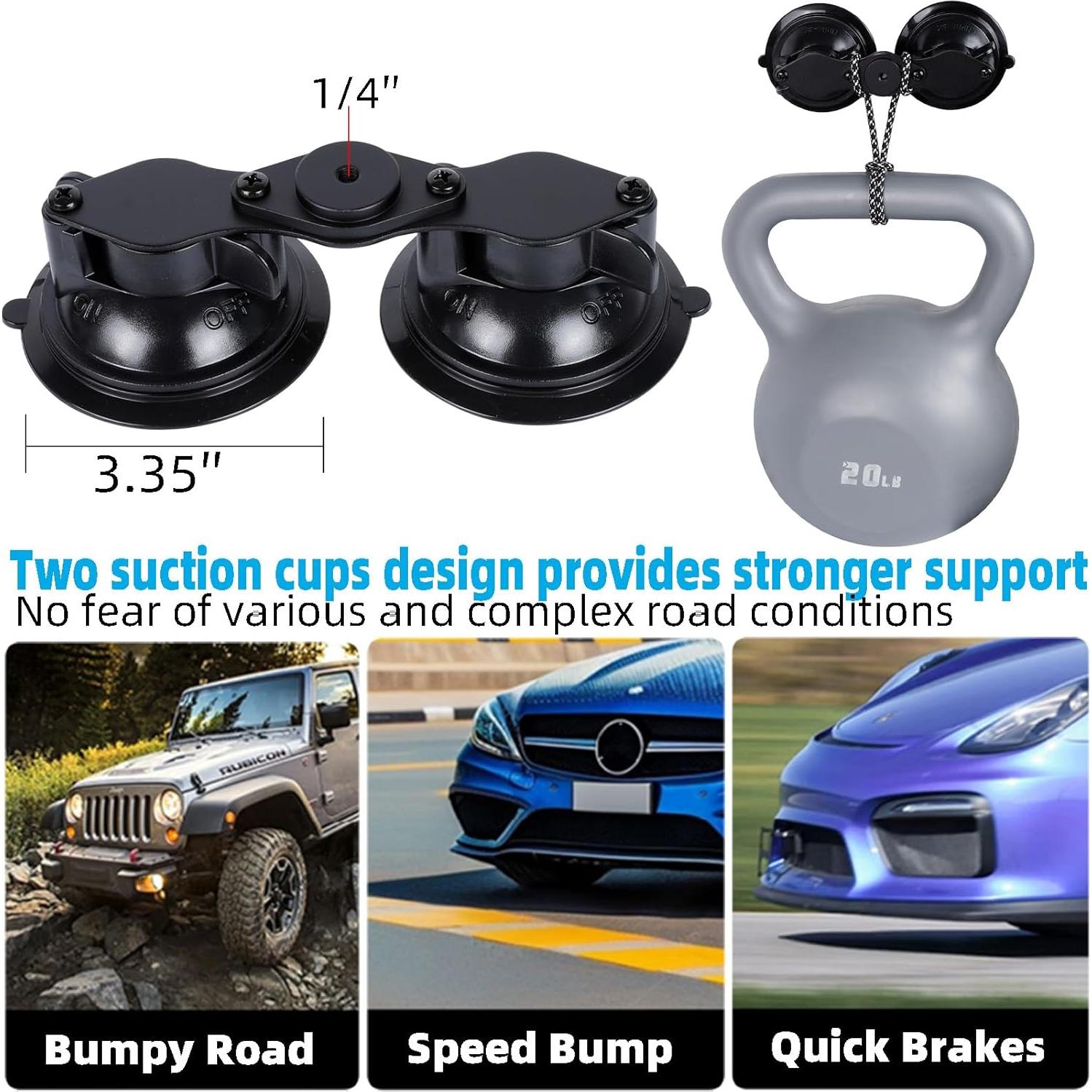 Soporte de Tablet FPN para Coche con Doble Ventosa 360°