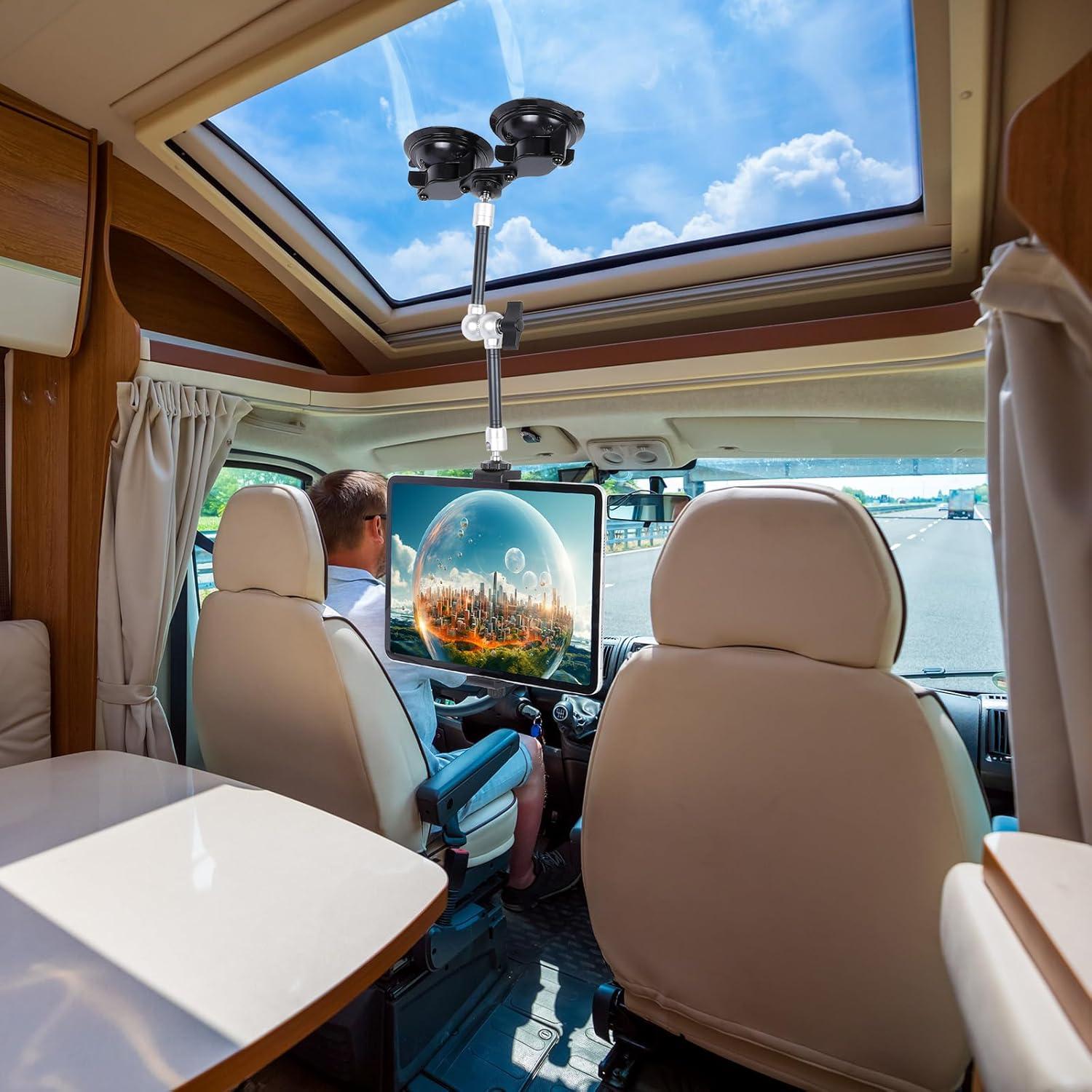 Soporte de Tablet FPN para Coche con Doble Ventosa 360°