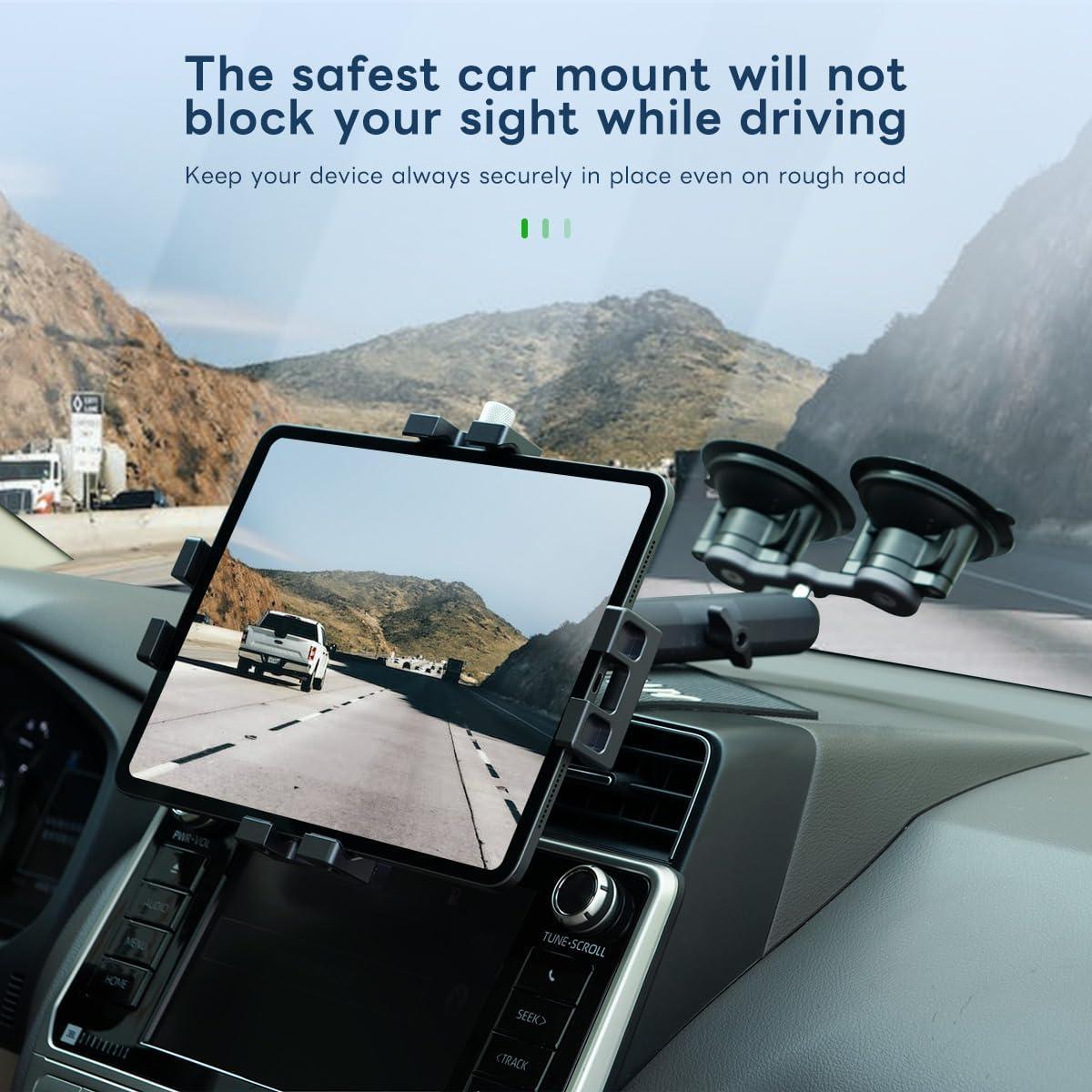 Soporte para Tableta FANAUE para Coche 360° Ajustable Plata