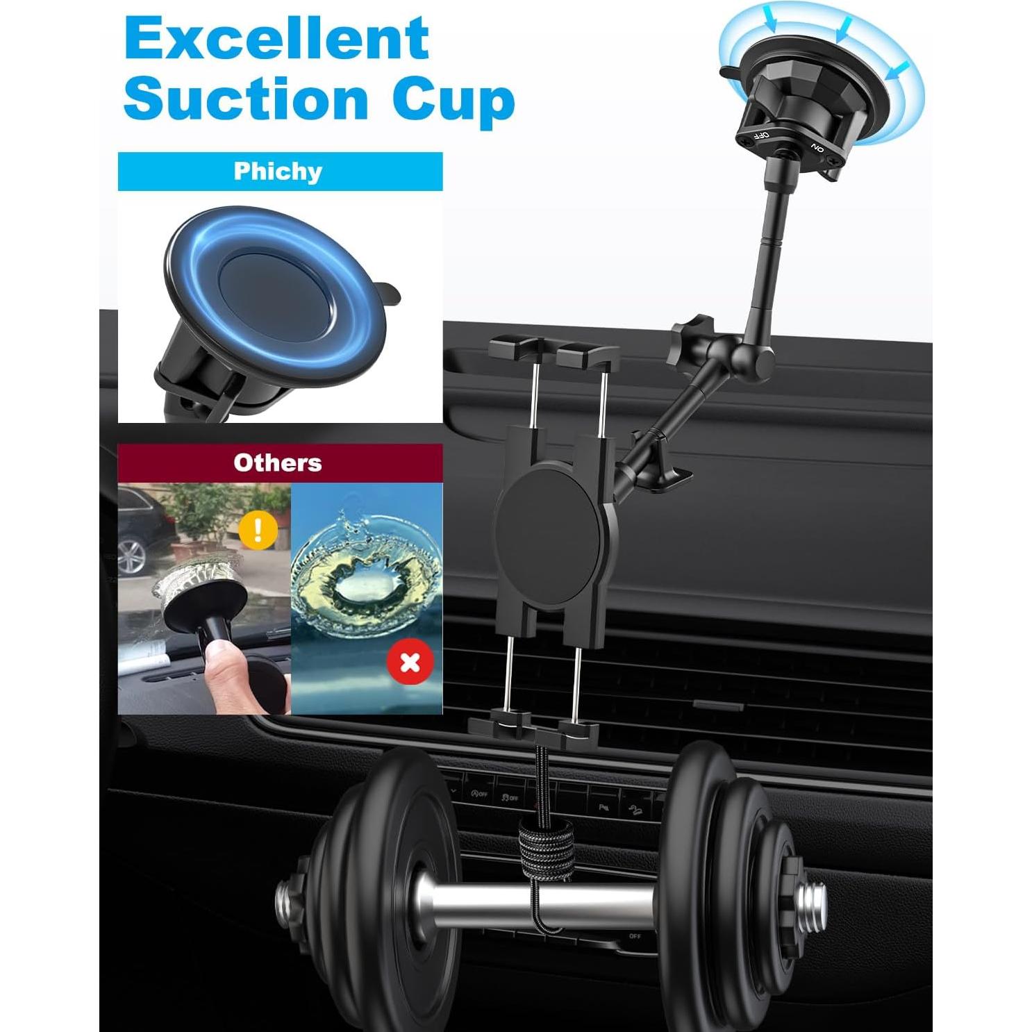 Soporte de Ventosa para Tabletas y Teléfonos Phichy 4.7-13"