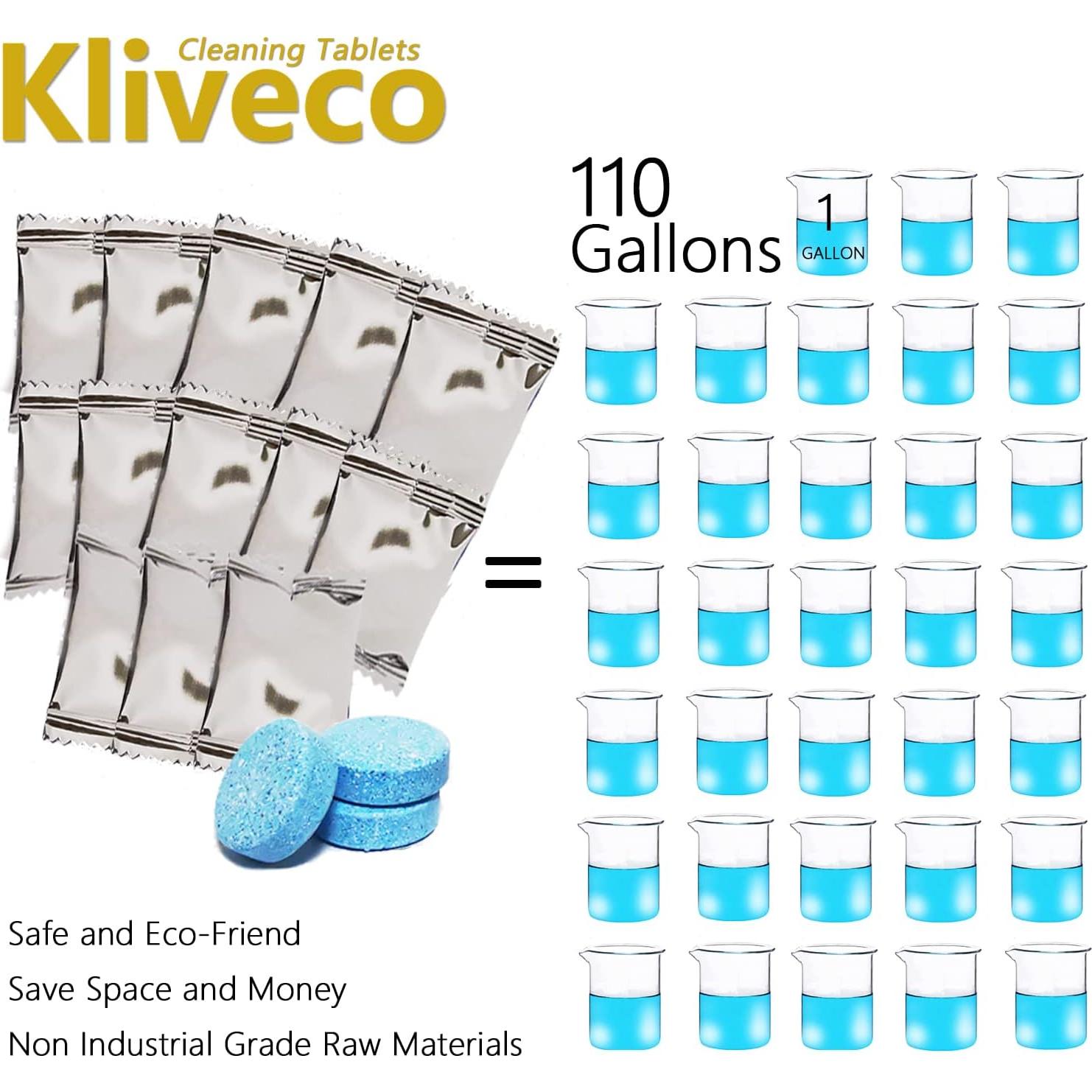 100 Tabletas Limpiaparabrisas Kliveco - 4.16 Litros por Tableta