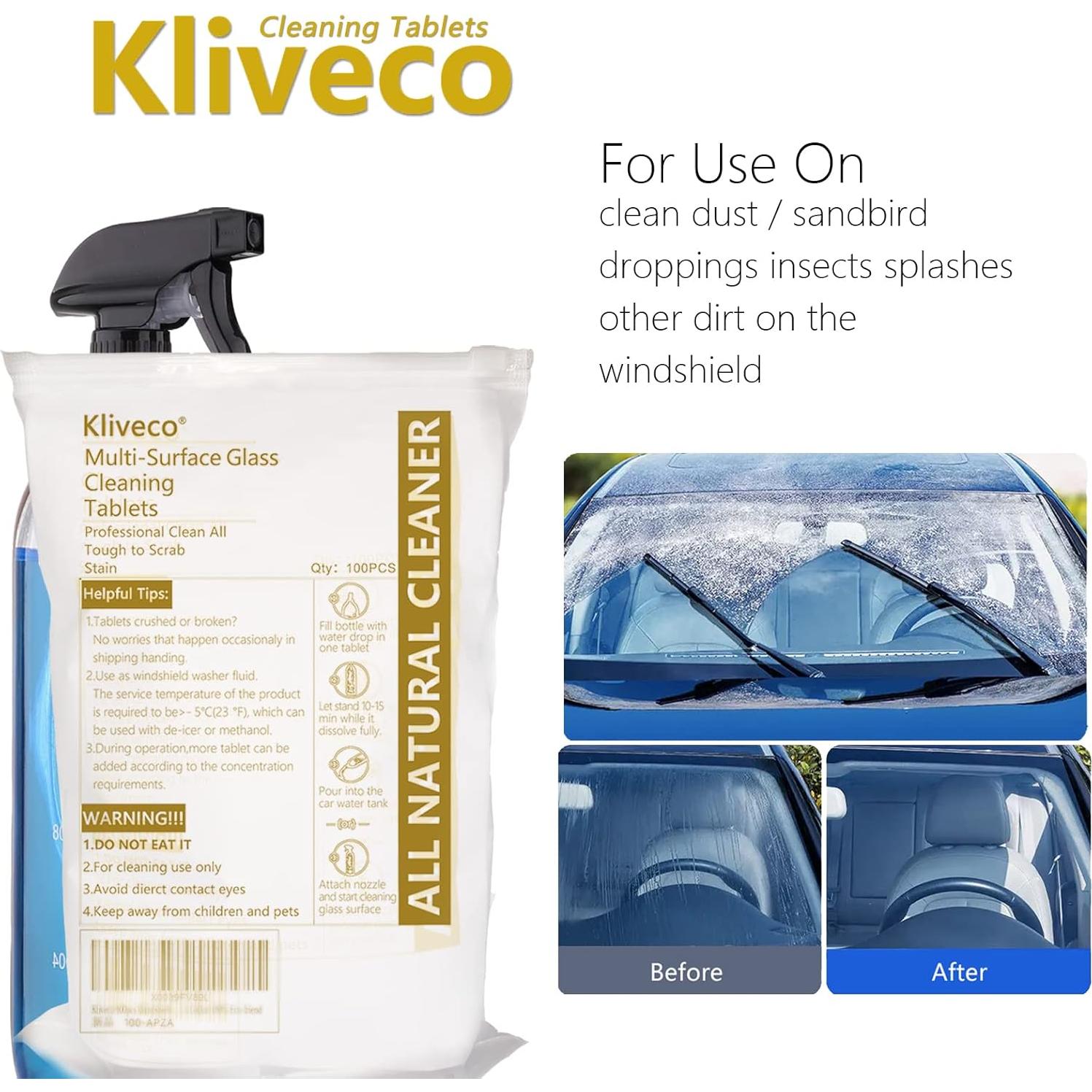 100 Tabletas Limpiaparabrisas Kliveco - 4.16 Litros por Tableta