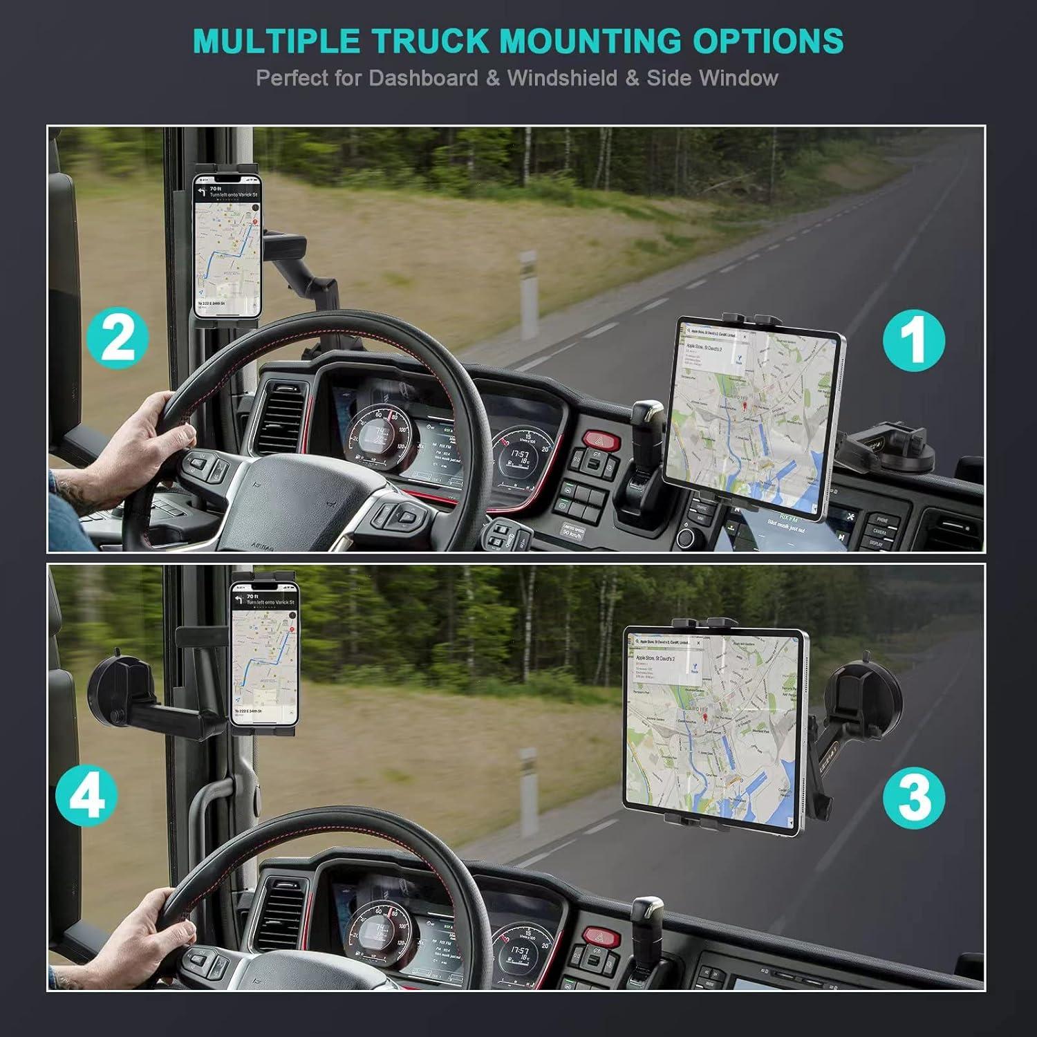 Soporte para Tableta iPad Pro 12.9" Porfortop, Ventosa 10 cm, Brazo 40 cm