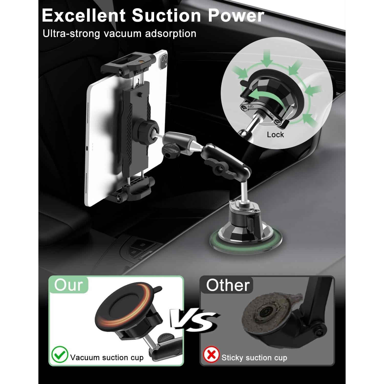 Soporte de Tablet para Coche FreeSave con Ventosa 360°