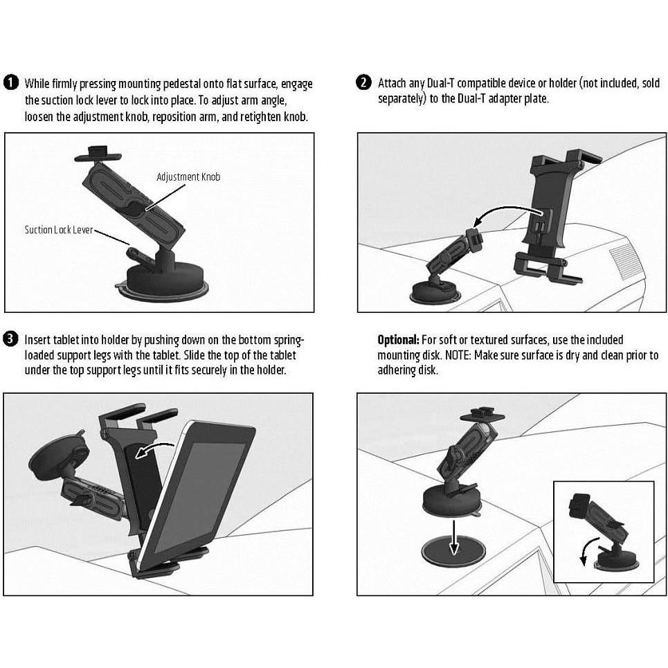 Pedestal de Montaje Adhesivo Arkon RM0792TWD para Smartphone y Tableta