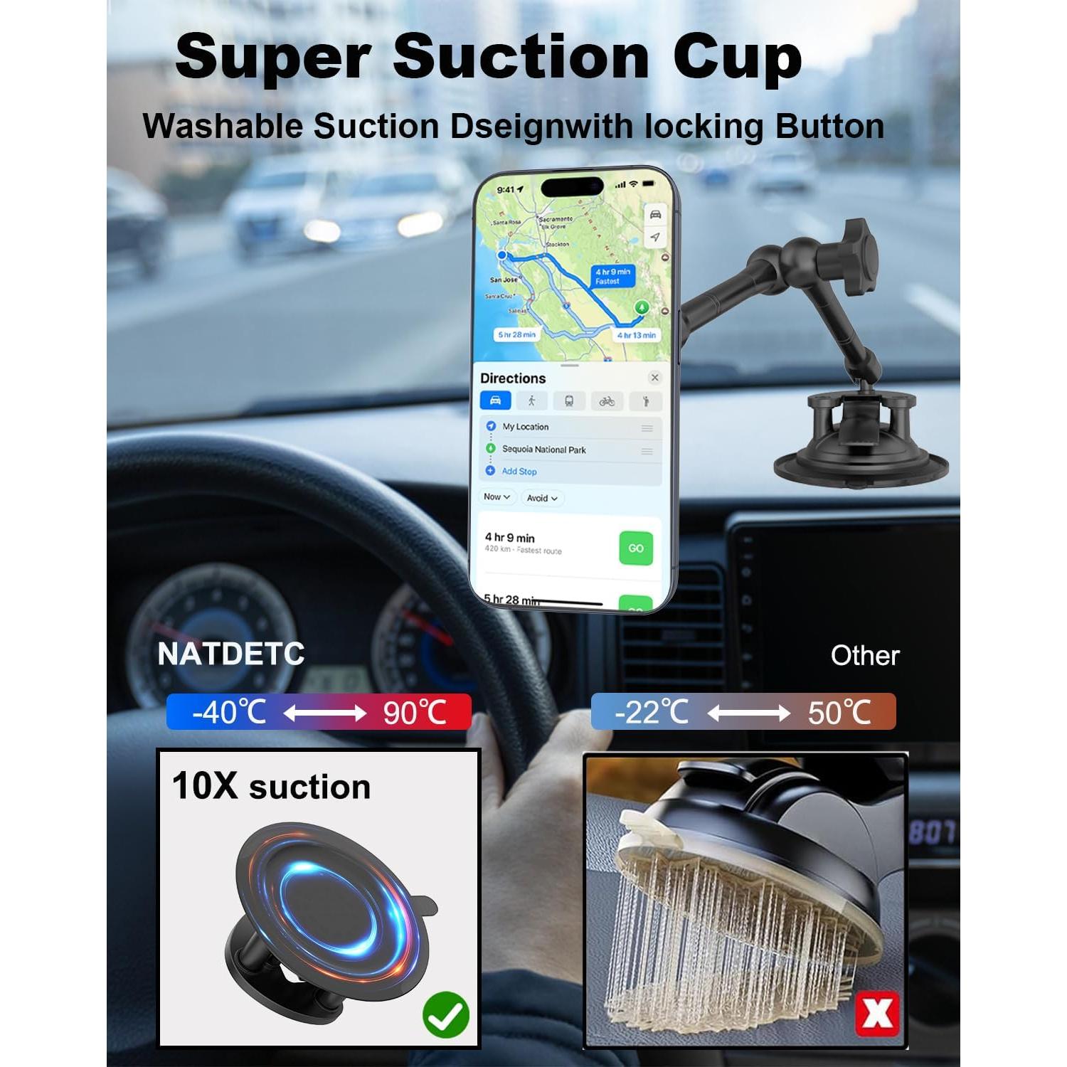 Soporte Magnético para Tableta de Coche NATDETC 4-11" Ajustable