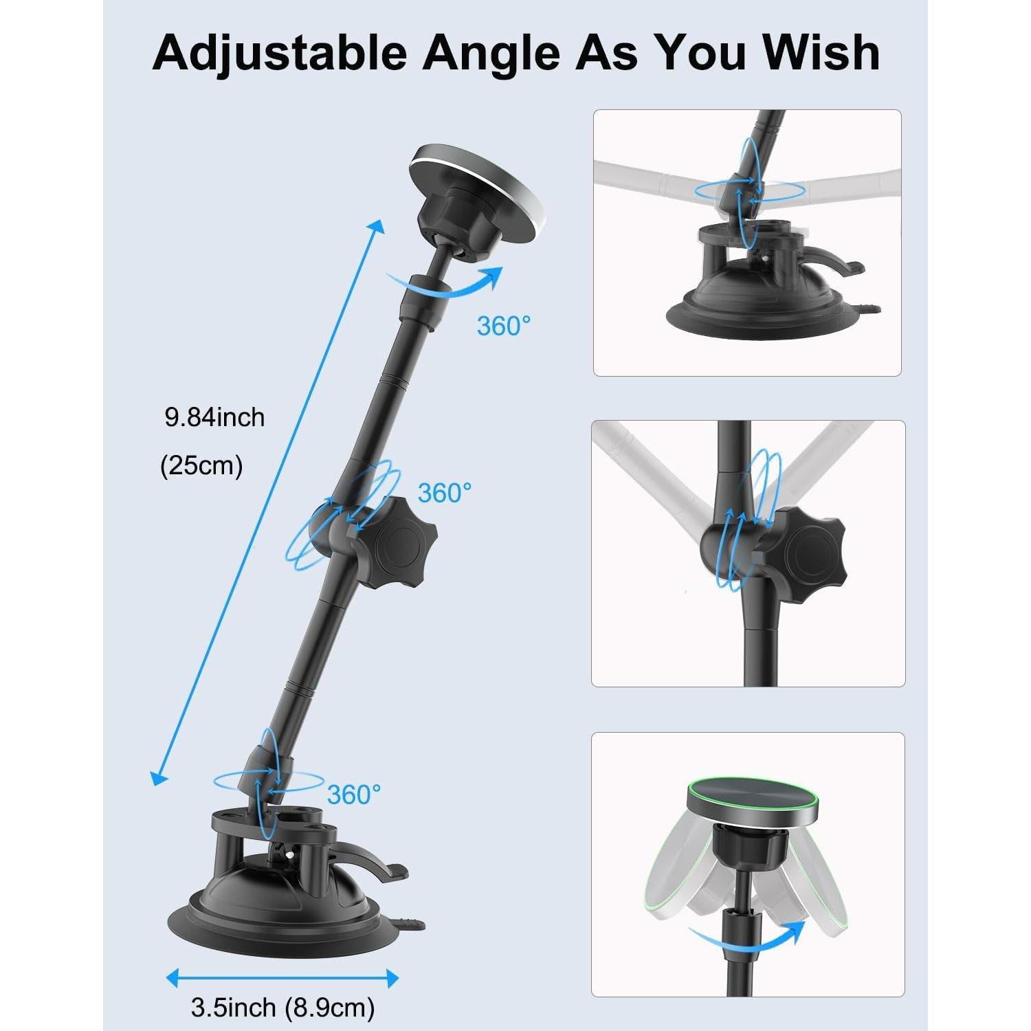 Soporte Magnético para Tableta de Coche NATDETC 4-11" Ajustable