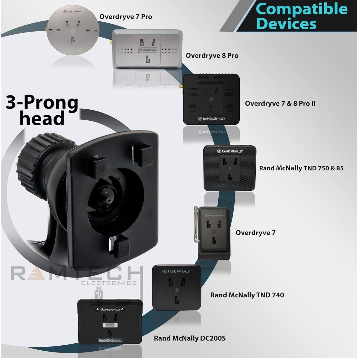 Soporte de Ventosa para GPS Rand McNally TND 740 750 85 1050