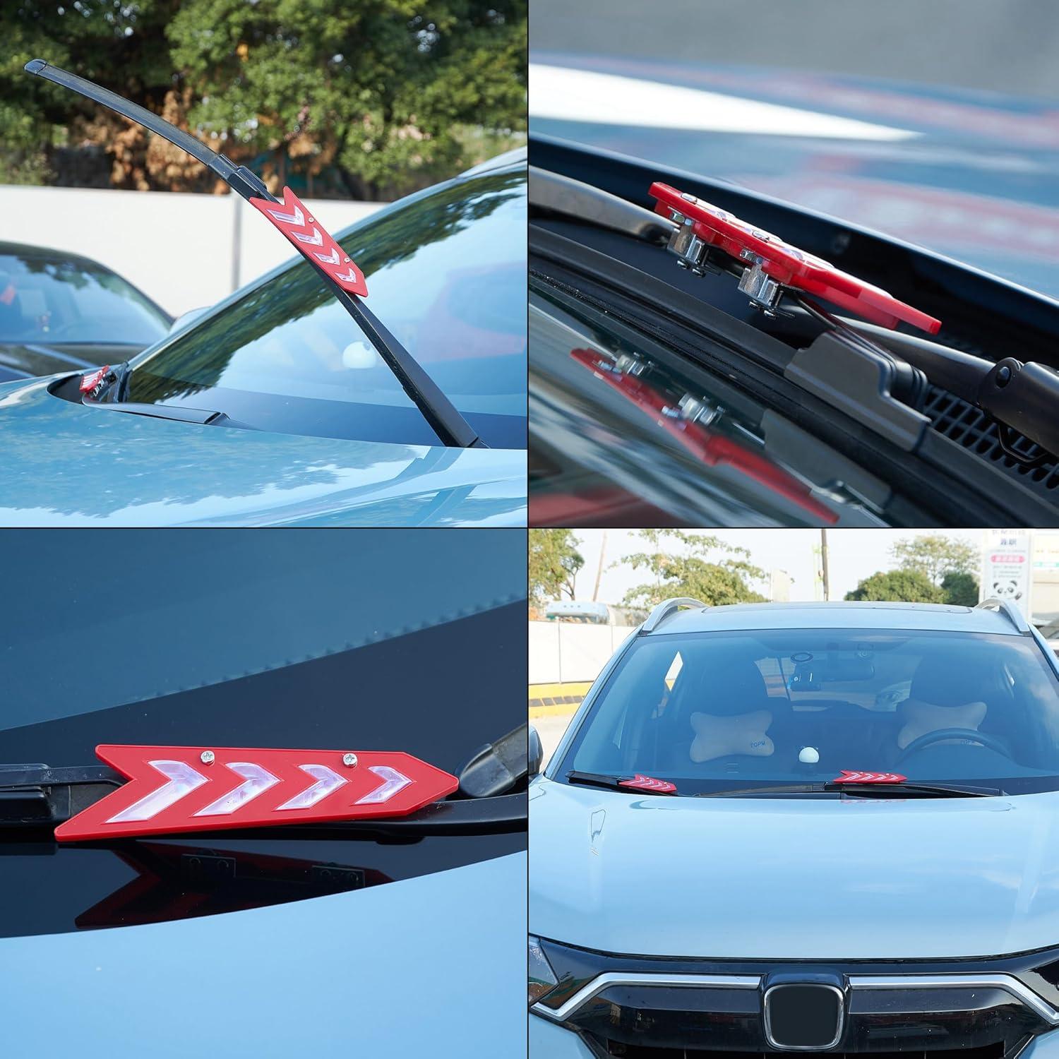 Soporte de Limpiaparabrisas Alerón ATMOMO Rojo 2 Pcs 17.5x4.5cm