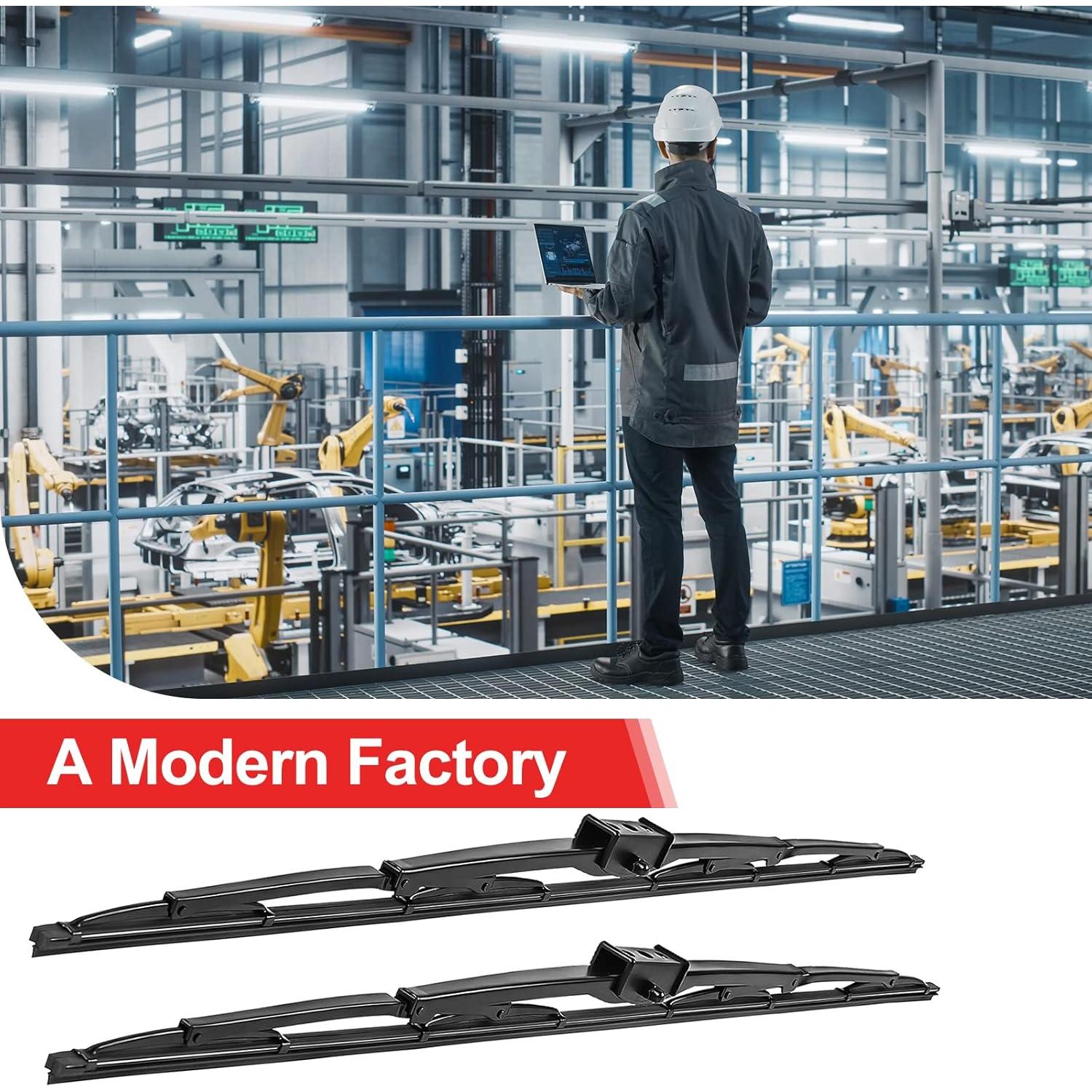 Juego de 2 Limpiaparabrisas 91cm HOOJUKE para RV con Goma