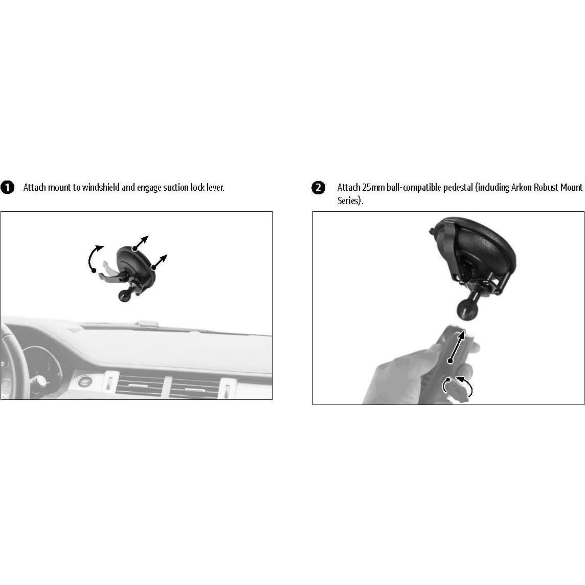 Base de Succión para Parabrisas ARKON 25mm Alta Resistencia