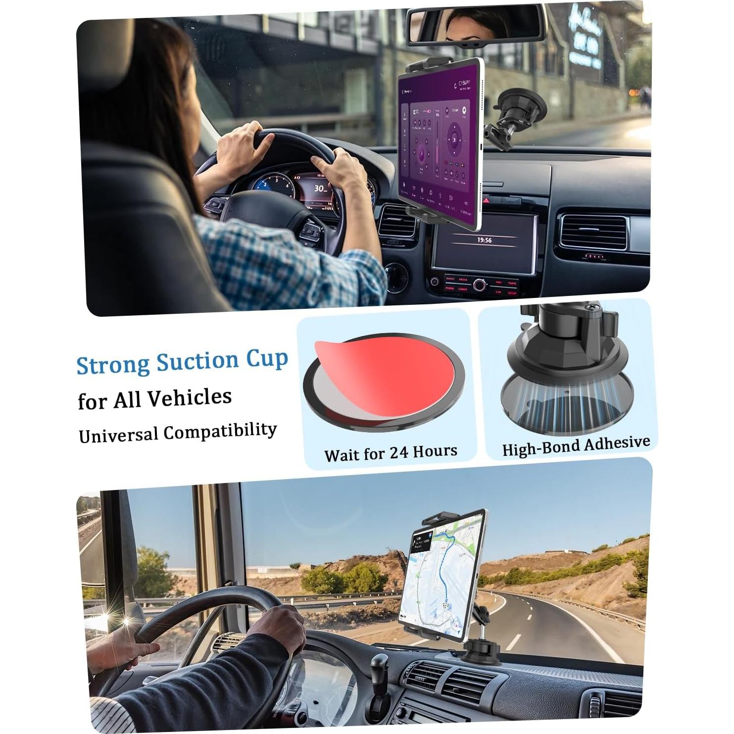 Soporte para Tableta de Coche WISHCODE Ajustable 360° Negro
