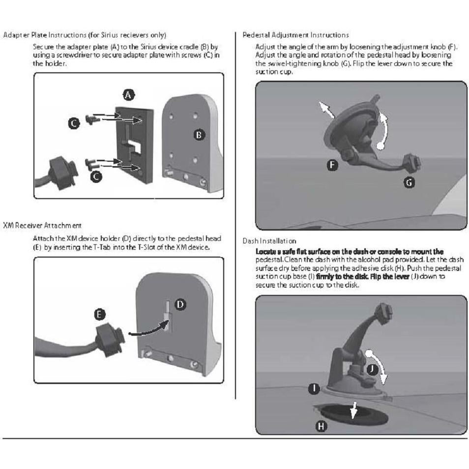 Soporte de Succión ARKON SR114 para Radios Satelitales XM y Sirius