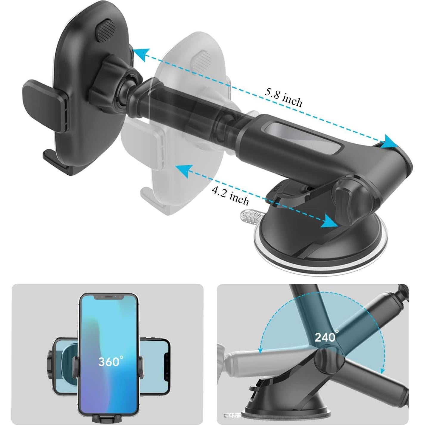 Soporte de Ventosa OQTIQ para Teléfono con Disco Adhesivo