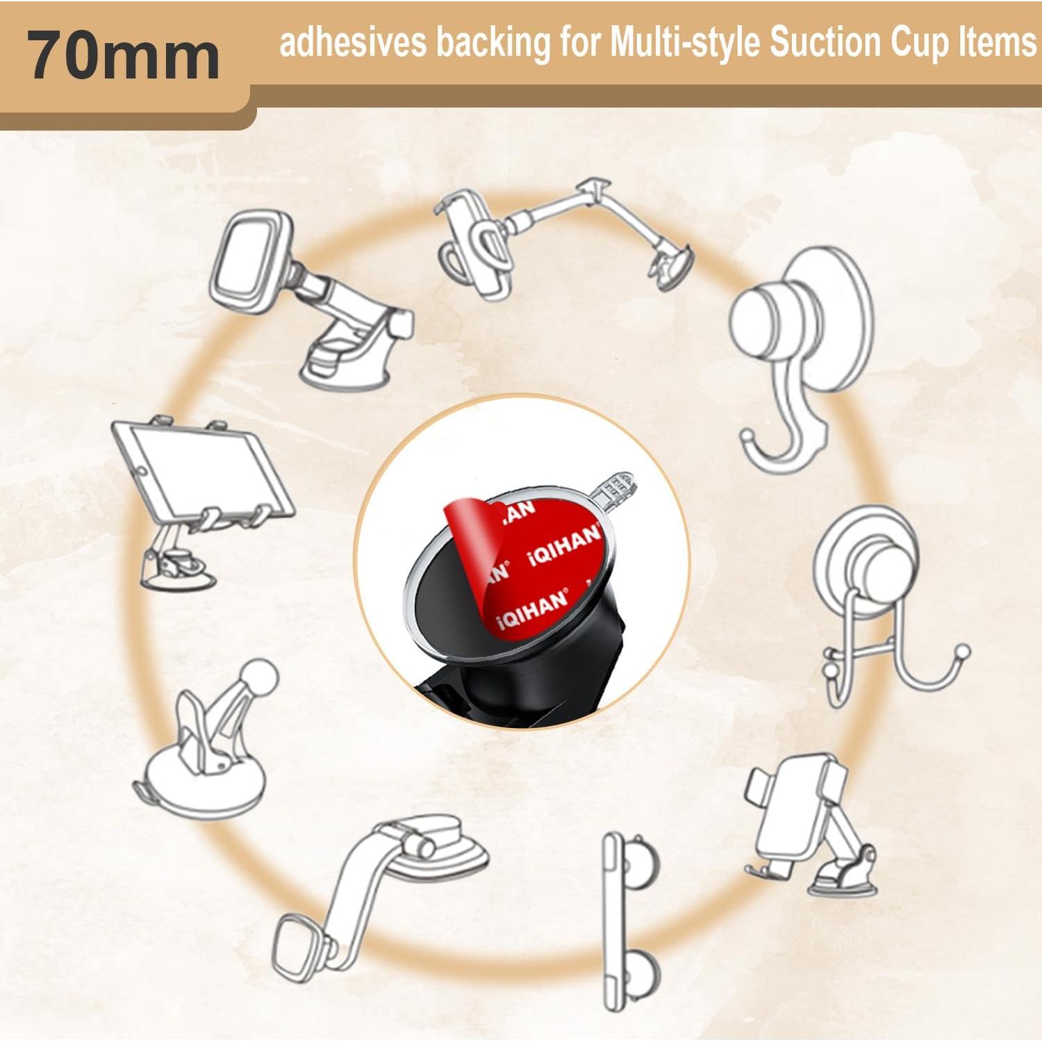 5 Almohadillas Adhesivas Doble Cara 70mm Promkig para Ventosa