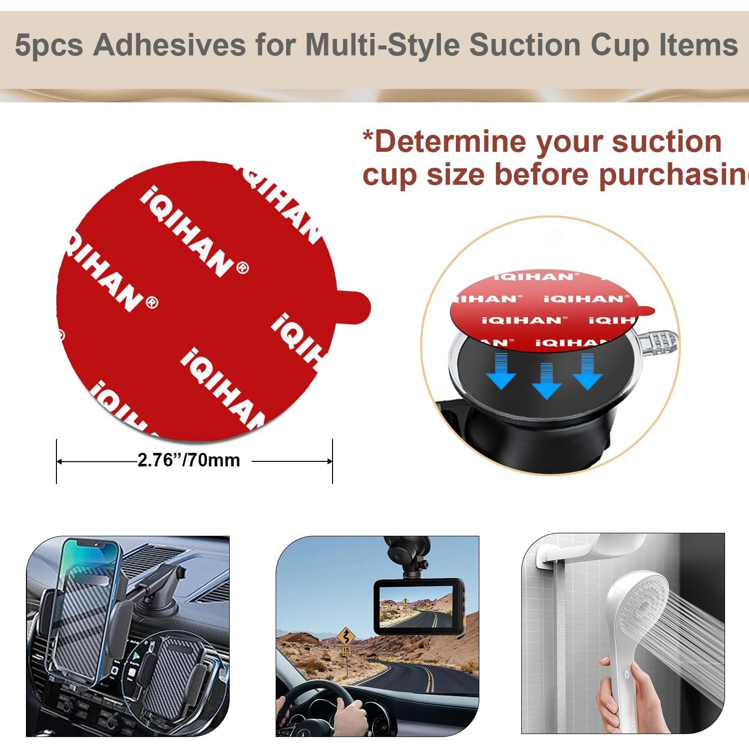 5 Almohadillas Adhesivas Doble Cara 70mm Promkig para Ventosa