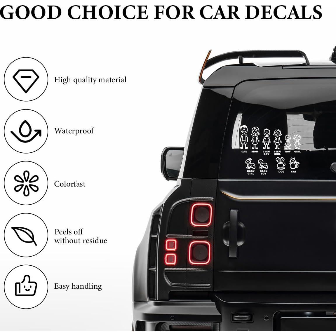 Calcomanías de Auto Familiar SHMZK 25x20cm Impermeable