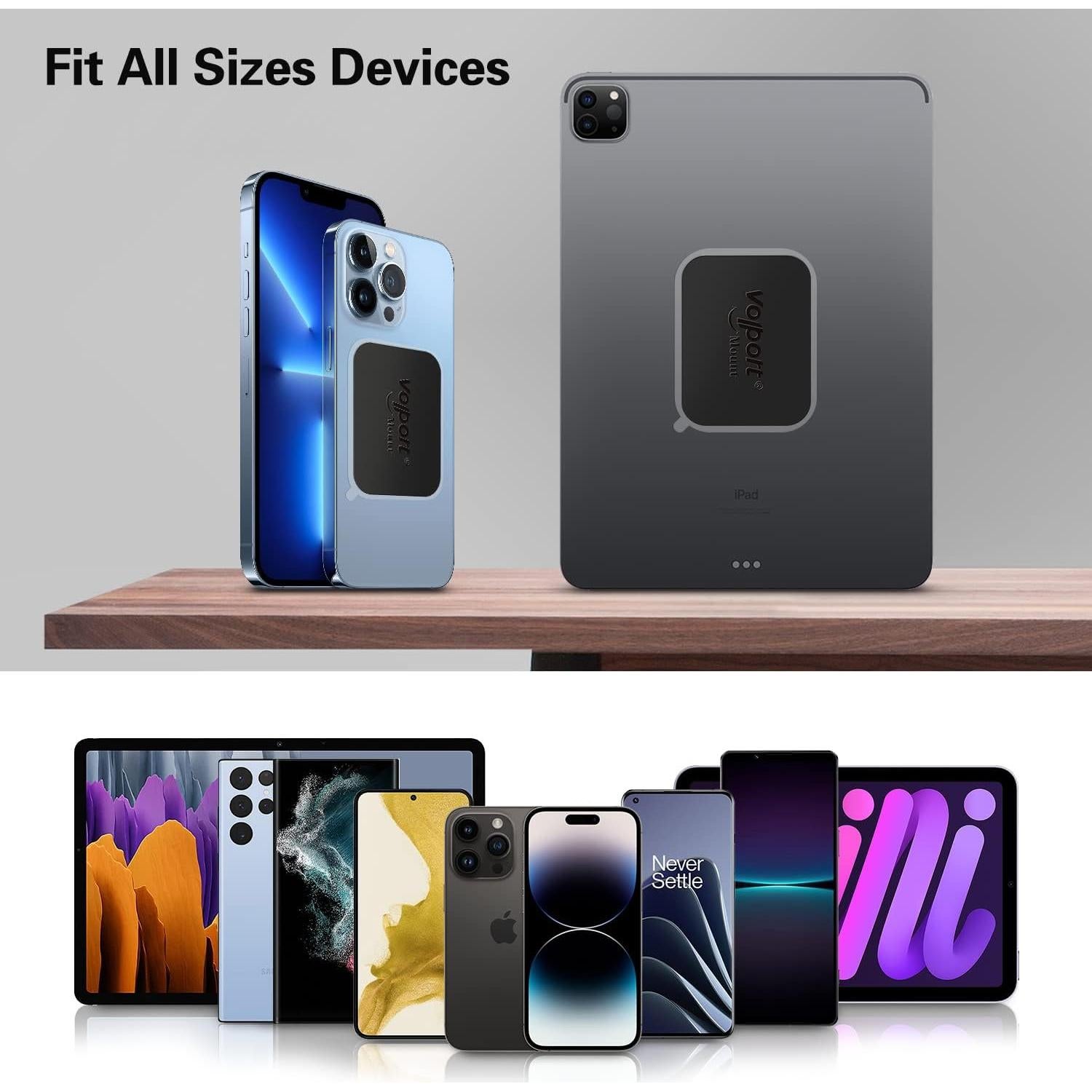 Placas Metálicas Adhesivas VOLPORT para Soporte de Teléfono