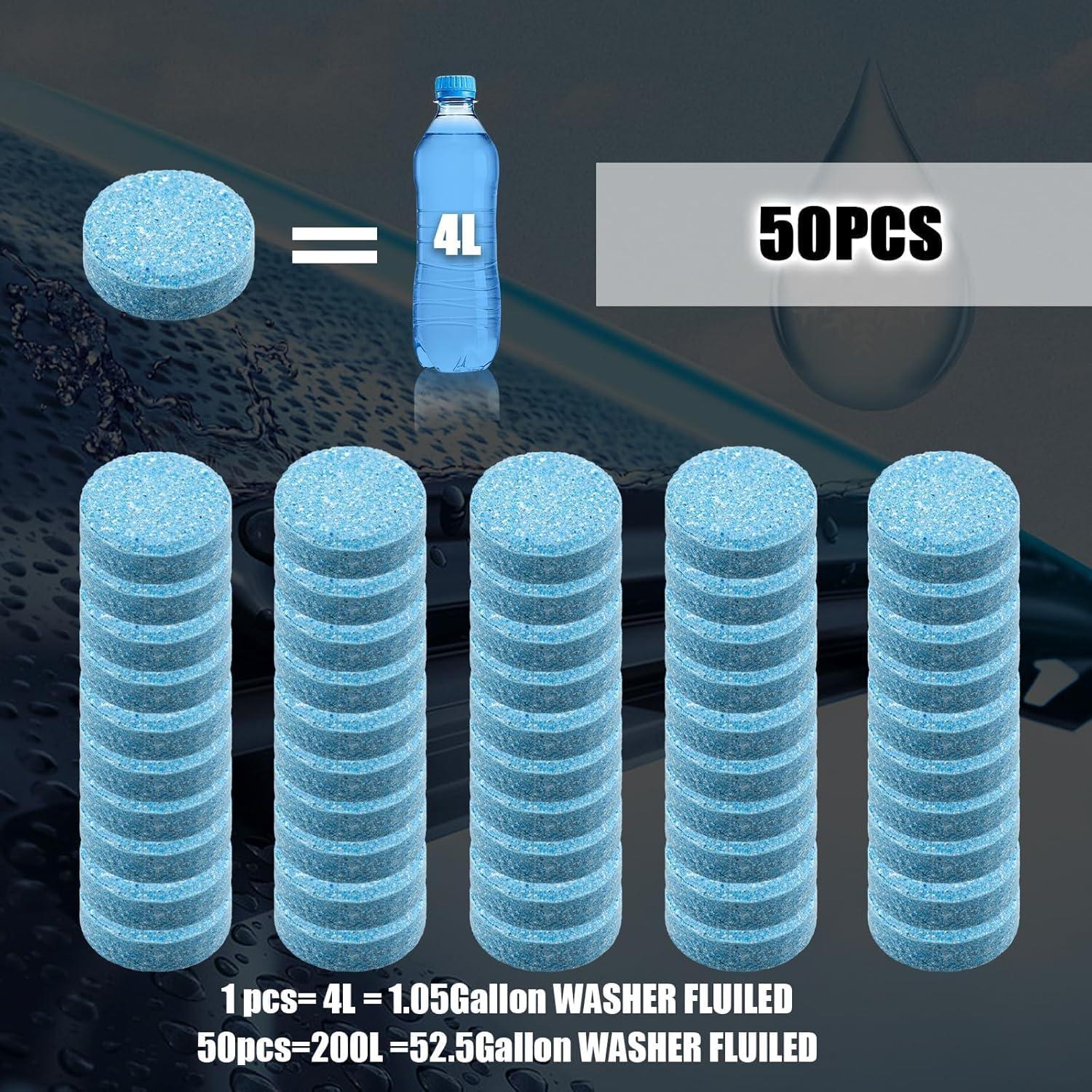 50 Tabletas Efervescentes Limpiaparabrisas Auto - Concentrado