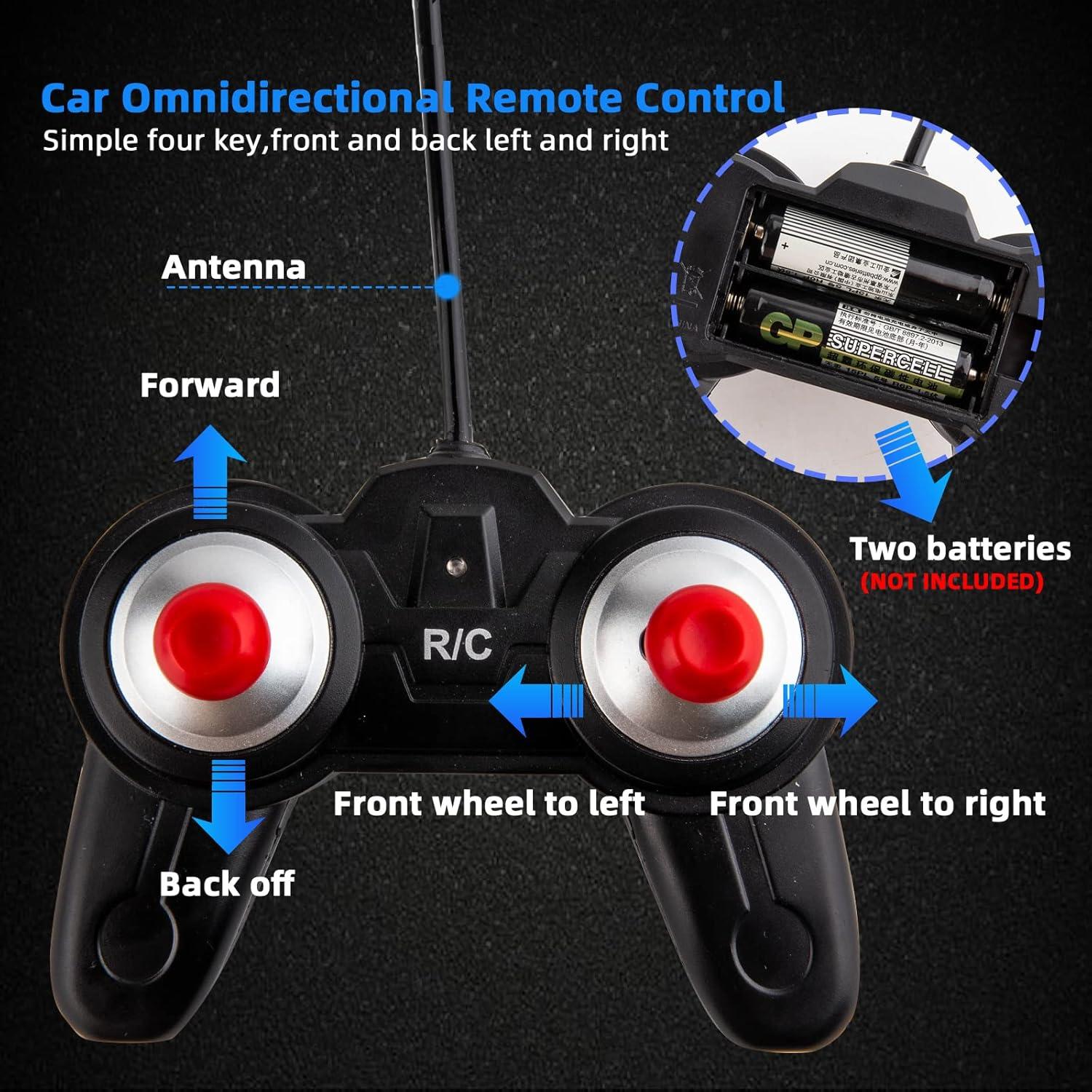 Coche RC BDTCTK Ford Mustang GT500 1/24 Azul Juguete